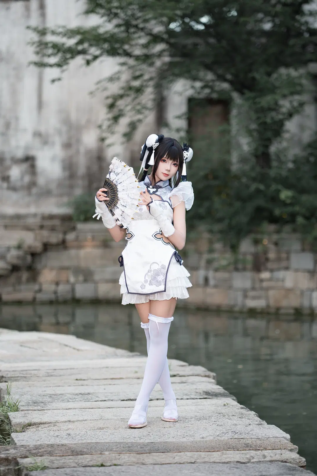 户外摄影, 永劫无间, 殷紫萍cos, 白丝, 古风写真