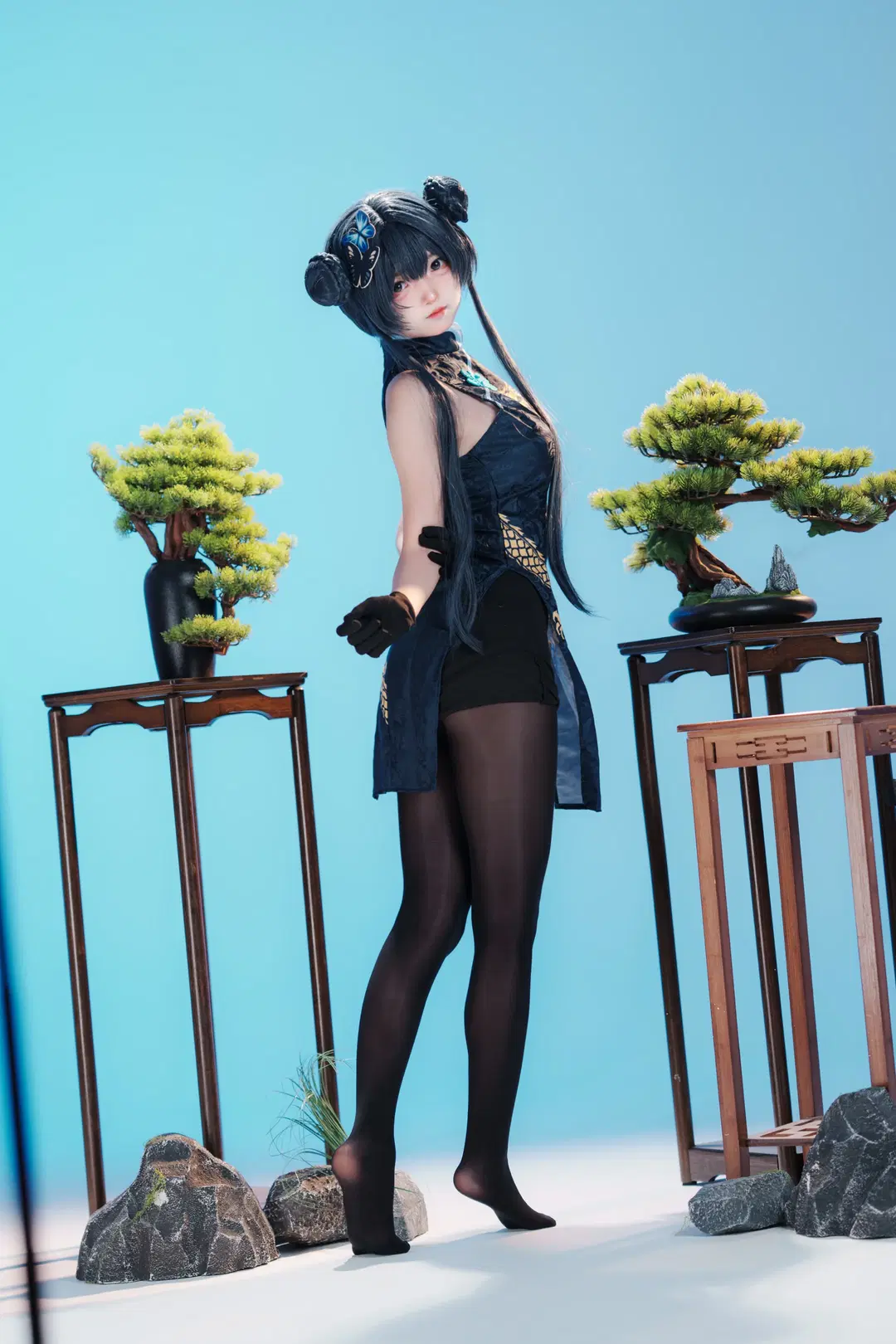 摄影作品, cosplay, 龙华妃咲cos, 黑丝, 中式旗袍