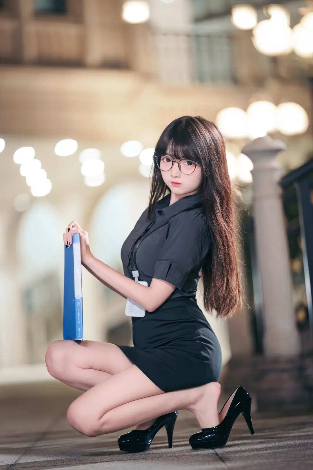 上海约拍, 大姐姐, 夜景人像, 制服, OL穿搭