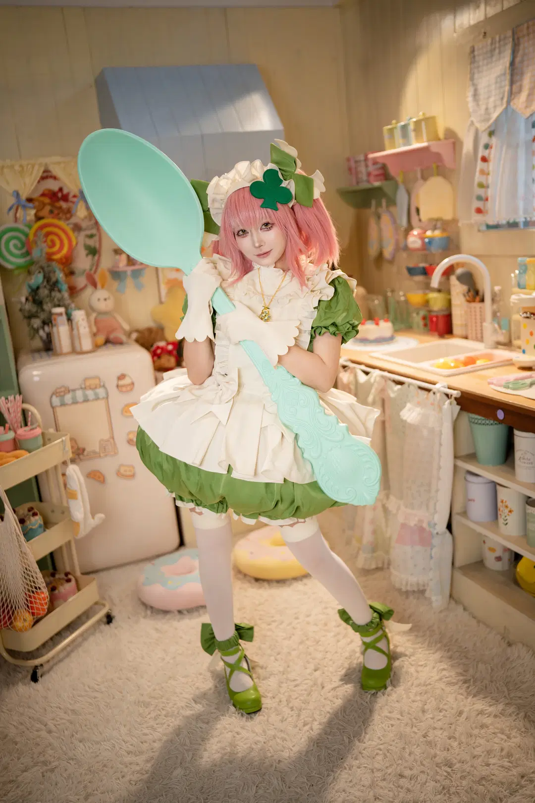 cosplay, 白丝, 守护甜心, 小丝cos, 烘焙房