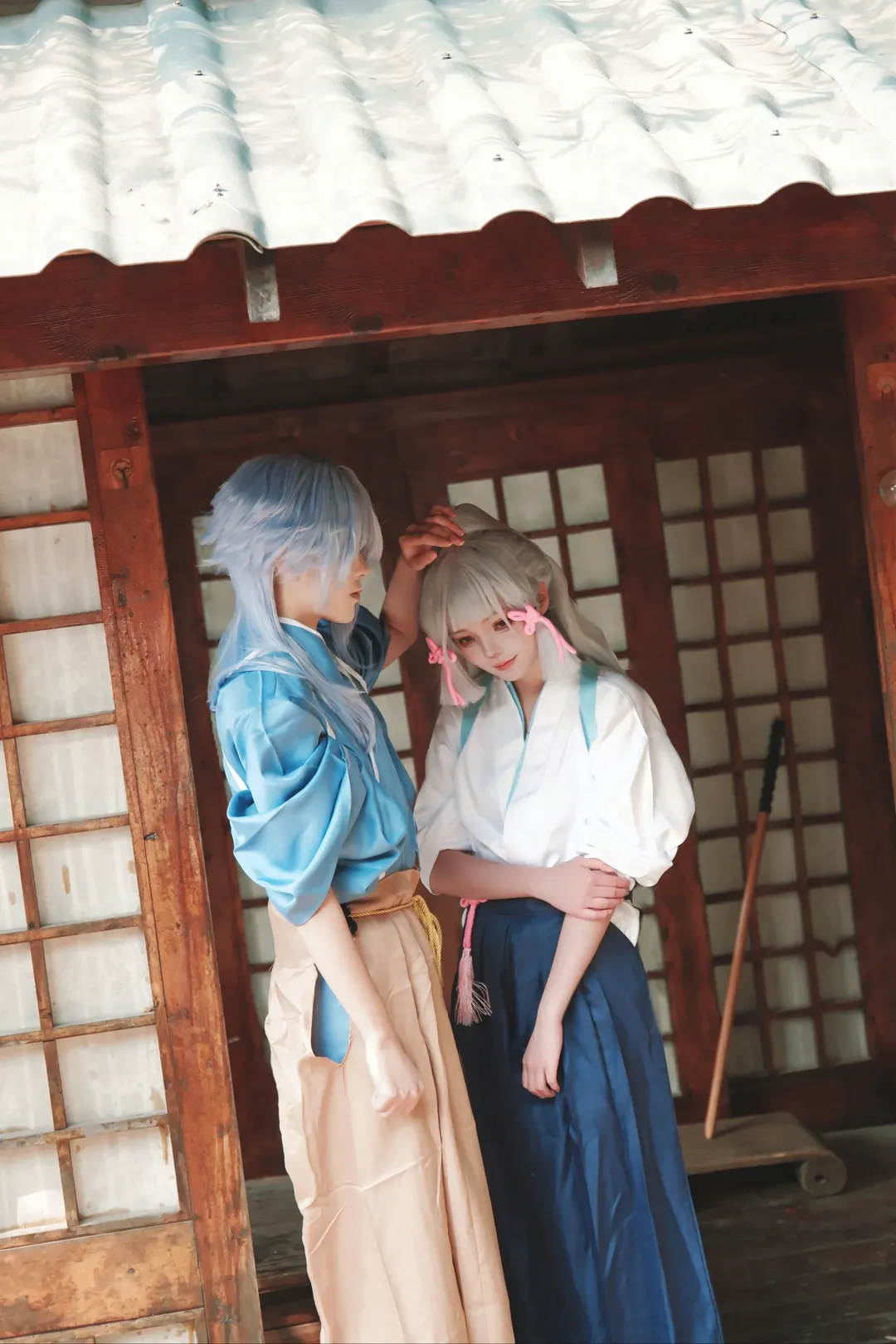 原神, 神里绫华cos, 古风庭院, 神里绫人cos, 剑道服日常
