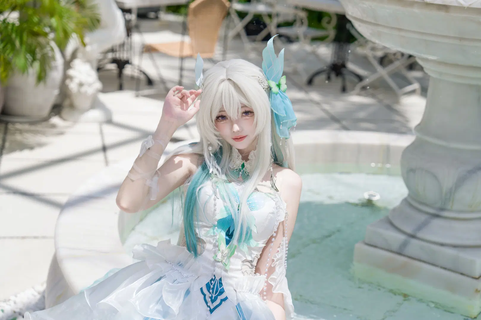 【流萤cos】三亚的晴空与海风，重现崩坏星穹铁道的流萤逐光 - 丝v丝 - 第3张