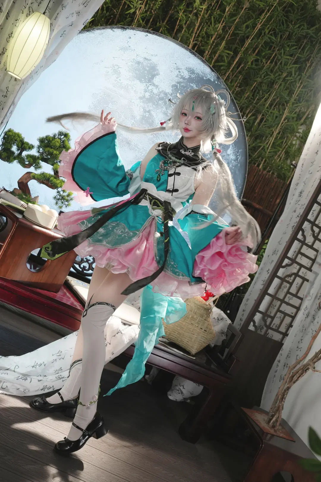 洛天依cos, 白丝, 国风cos, 中秋节, VSinger