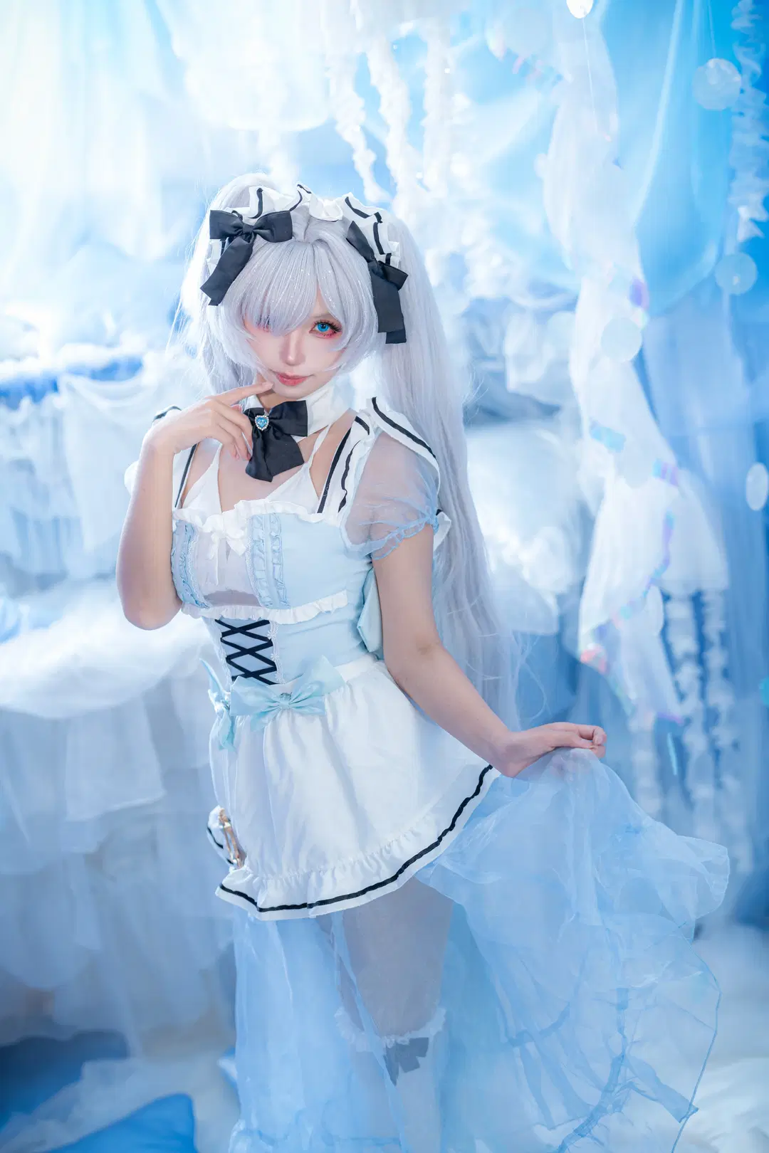 女仆装, 灰姑娘cos, 白丝, nikke, 梦幻写真