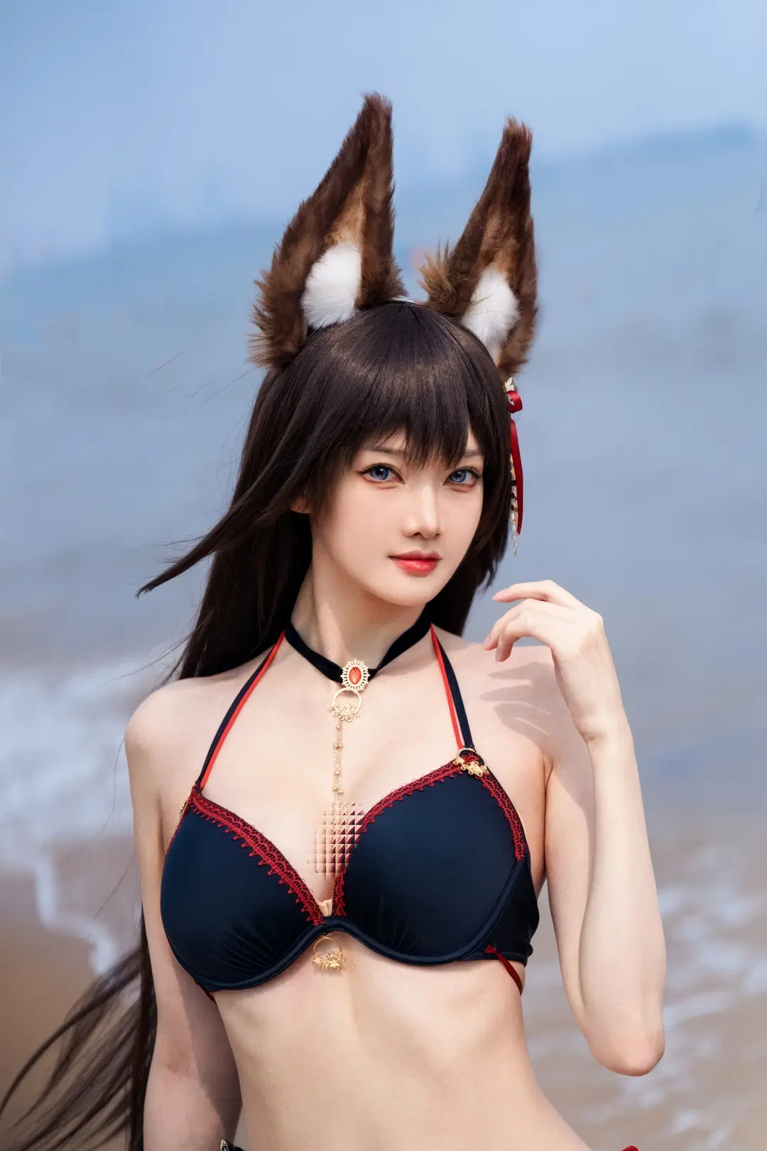 碧蓝航线, 海边写真, 天城cos, 兽耳泳装, 天城泳装