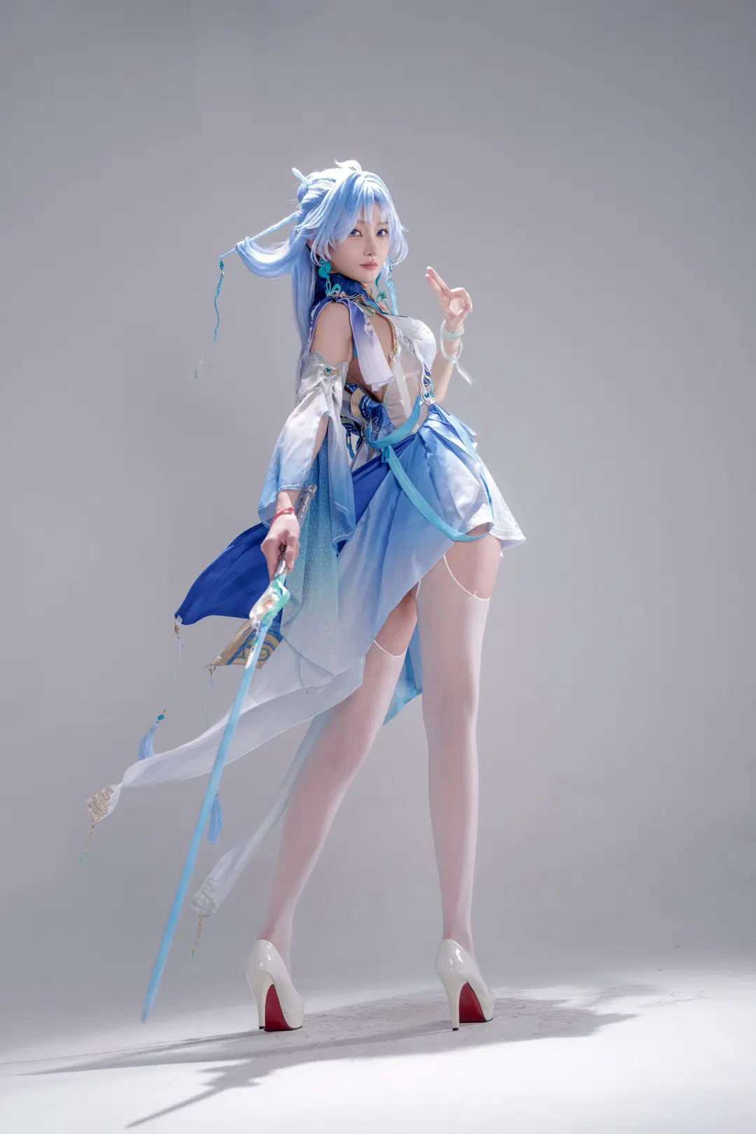 Wuthering Waves, Anime cosplay, Xianxia cosplay, Qingxiao cosplay, Stockings