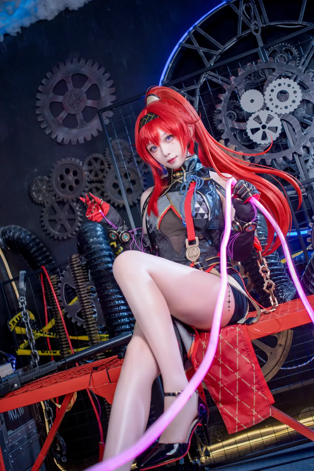 机能风, 崩坏星穹铁道, 赛博朋克, 红发cos, 吟霖cos