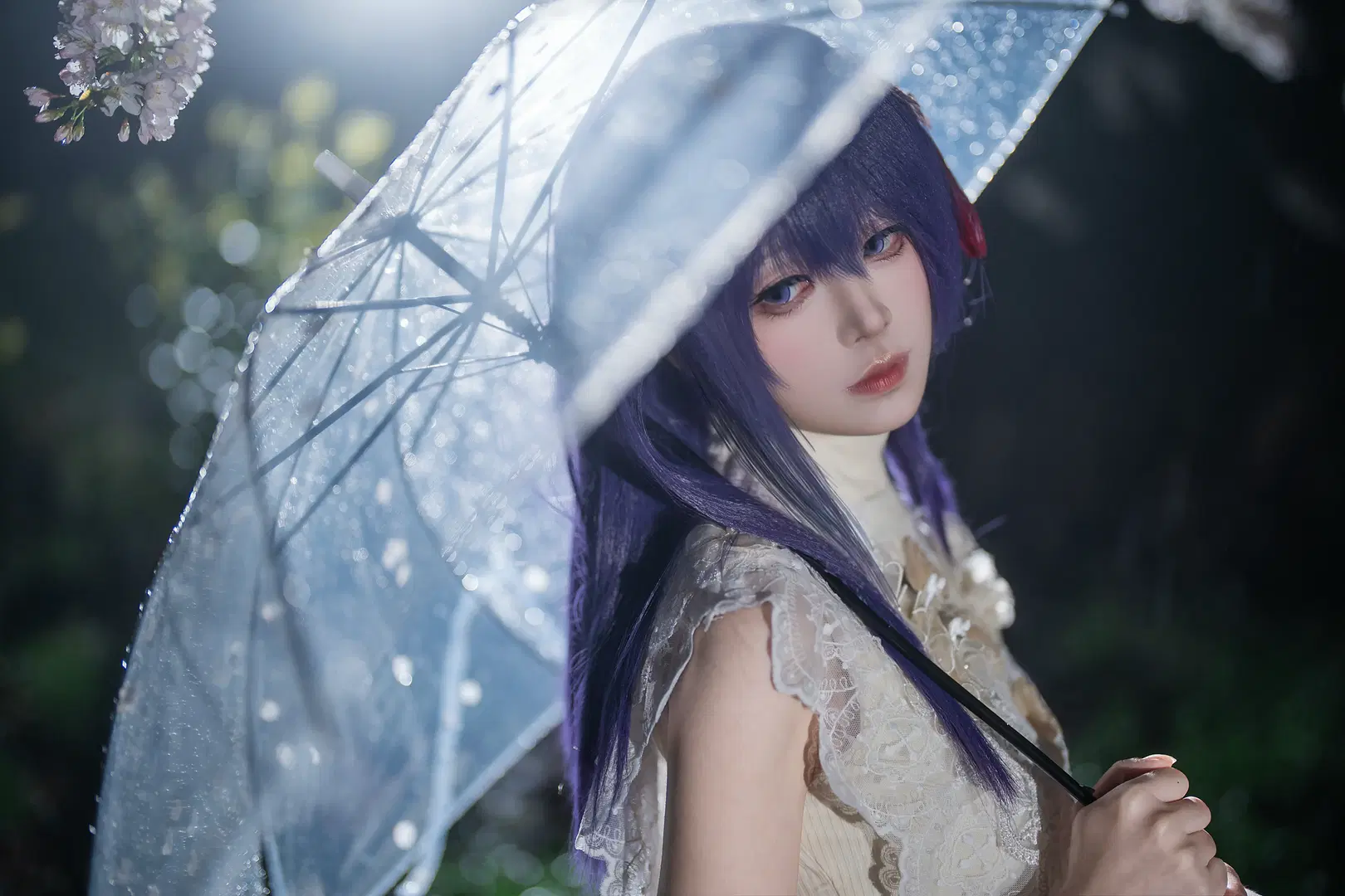 【间桐樱cos】早春细雨中的樱花与透明伞 - Mocha摩卡 - 第2张