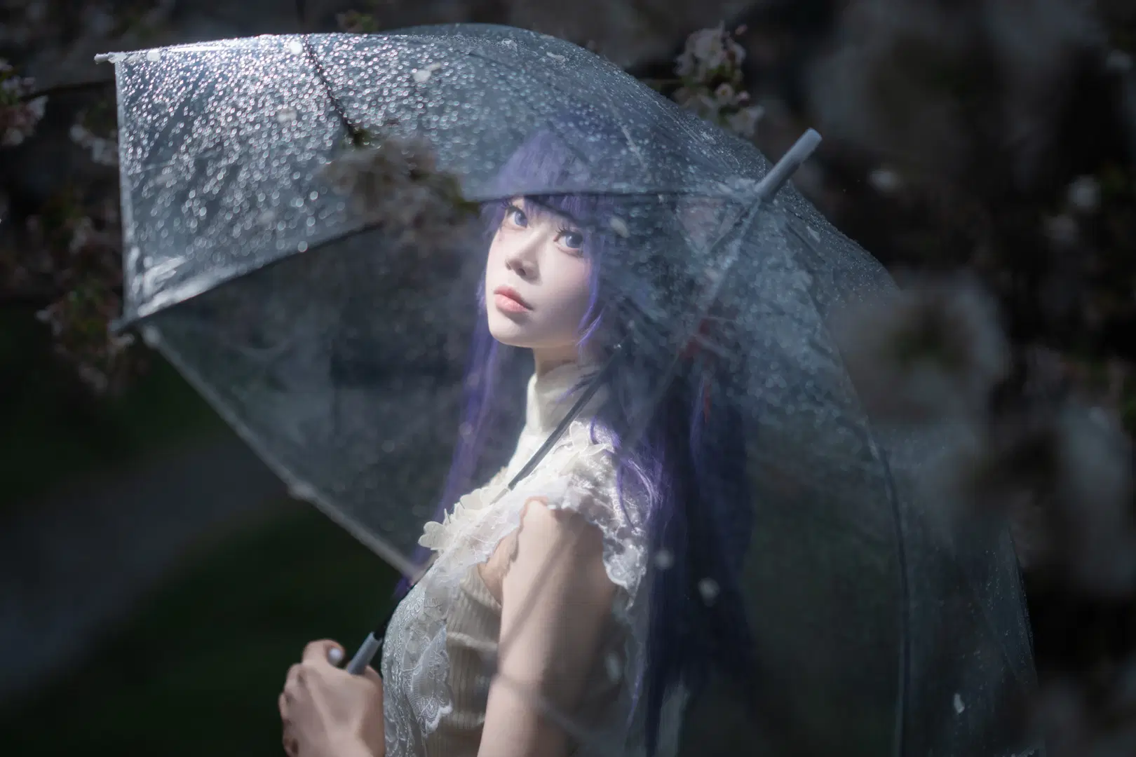 【间桐樱cos】早春细雨中的樱花与透明伞 - Mocha摩卡 - 第3张