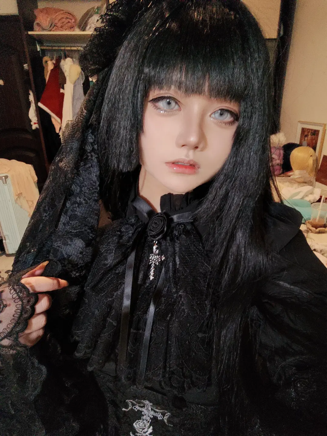 Gothic Lolita Dark Style Outfit: Which of These Two Contact Lens Colors Matches Better? by 暮山紫薯 - Image 4