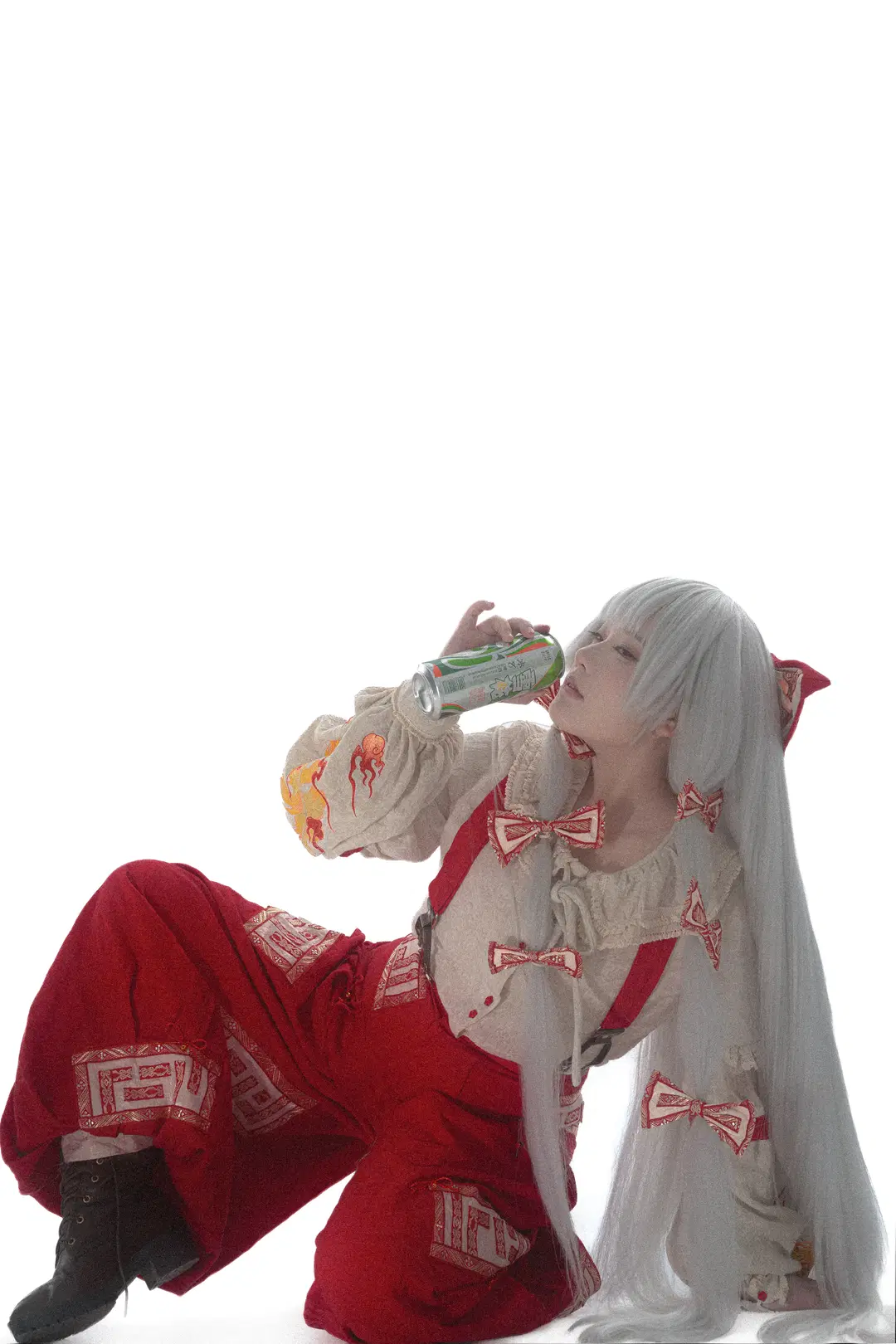 东方Project, 藤原妹红cos, 棚拍光影, 银发cos, 东方永夜抄