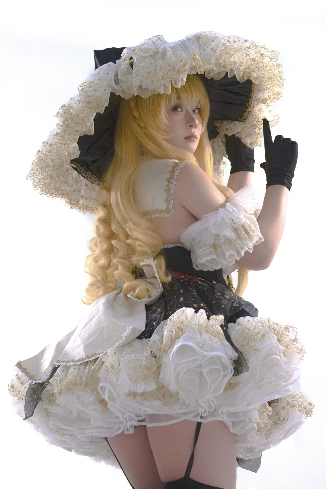 【雾雨魔理沙cos】东方Project金发魔女的白棚光影记录 - 暮山紫薯 - 第4张