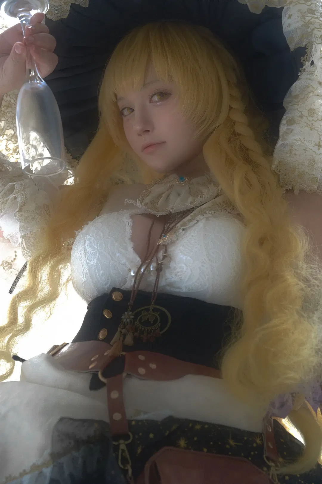 【雾雨魔理沙cos】东方Project金发魔女的白棚光影记录 - 暮山紫薯 - 第5张