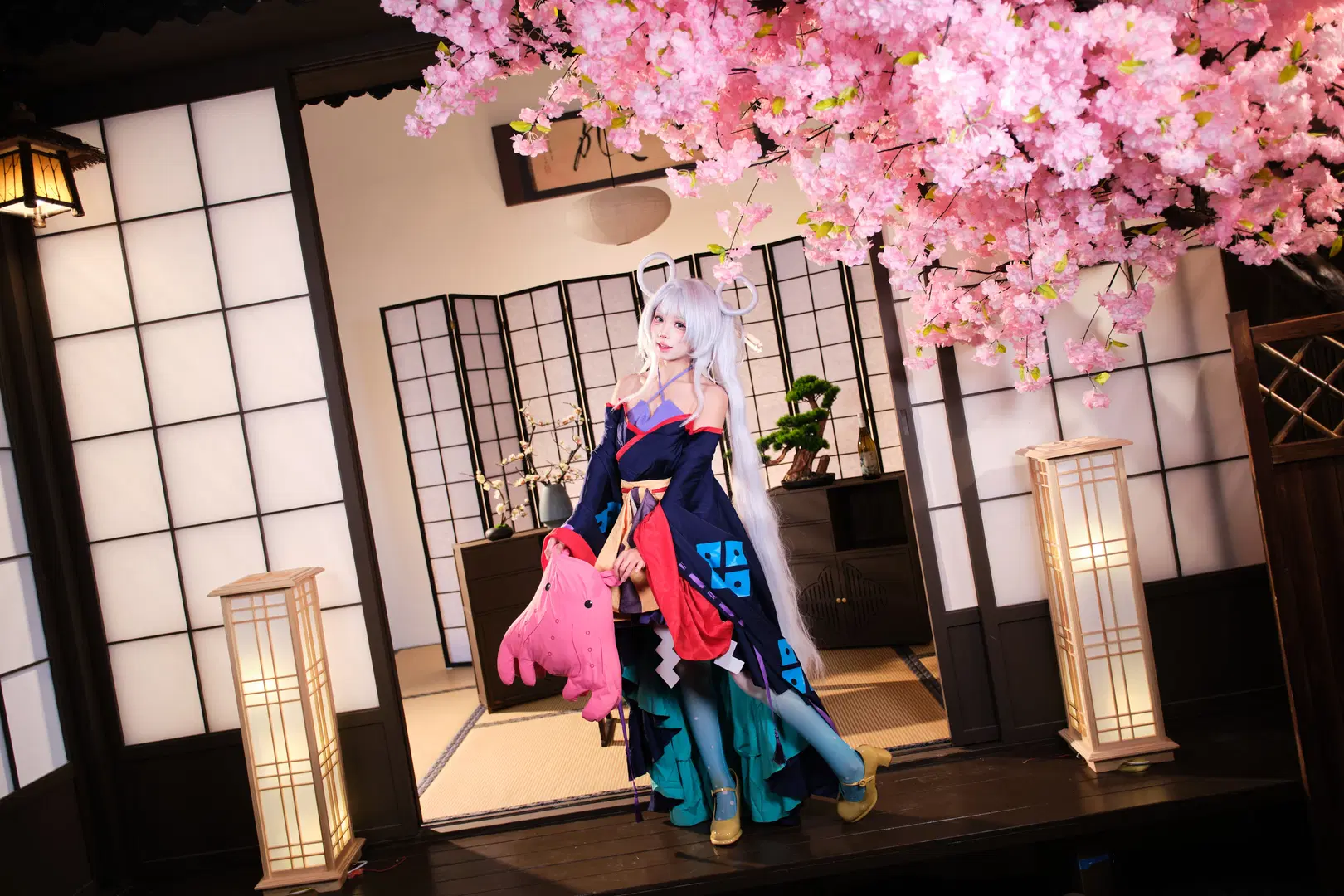 樱花摄影, 和风cos, 超时空辉夜姬, 月见八千代cos, 丝袜