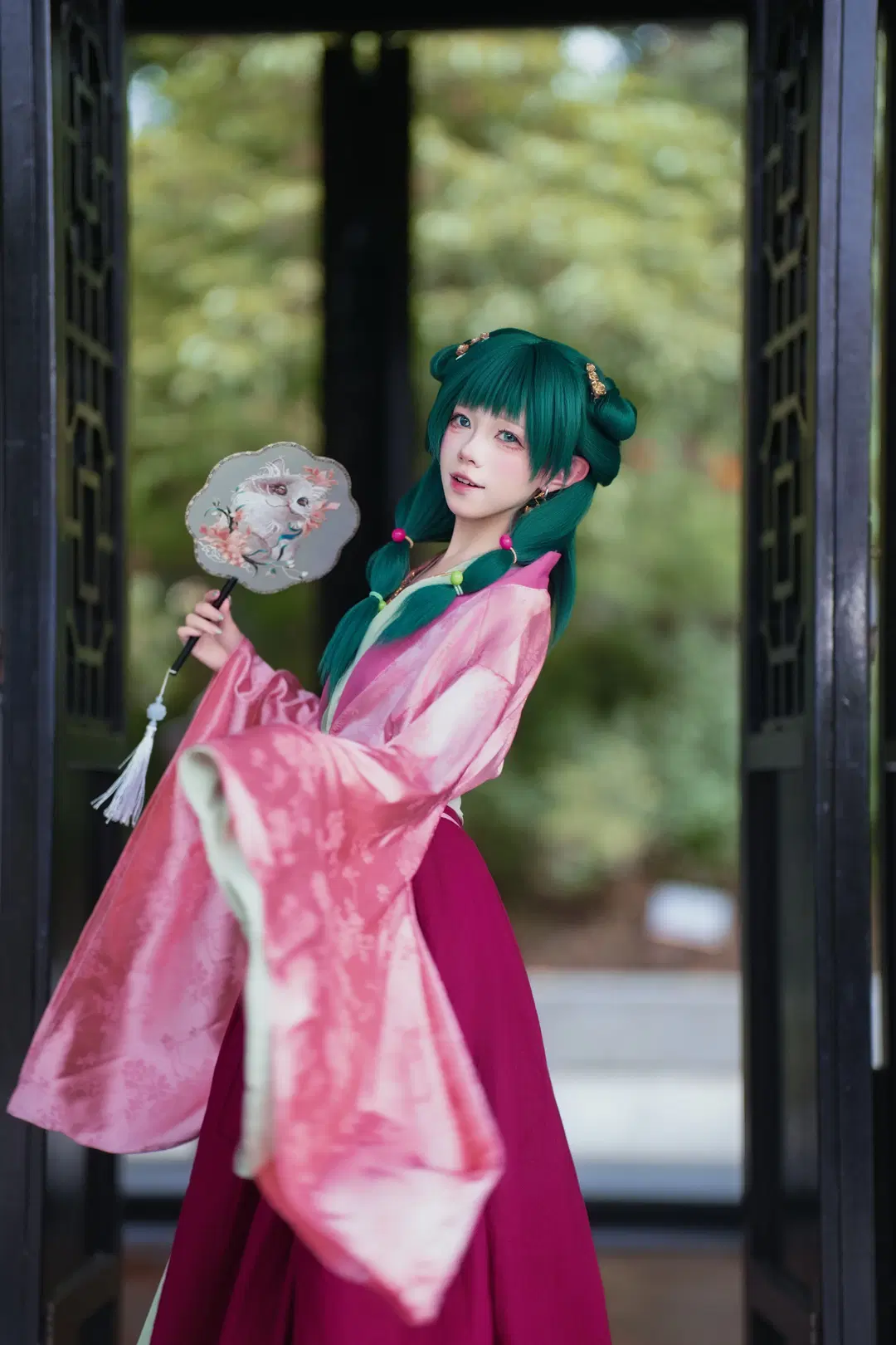 【貓貓cos】藥屋少女的綠髮小藥師，團扇與古風裙襬的碰撞 - Yui - 第10張