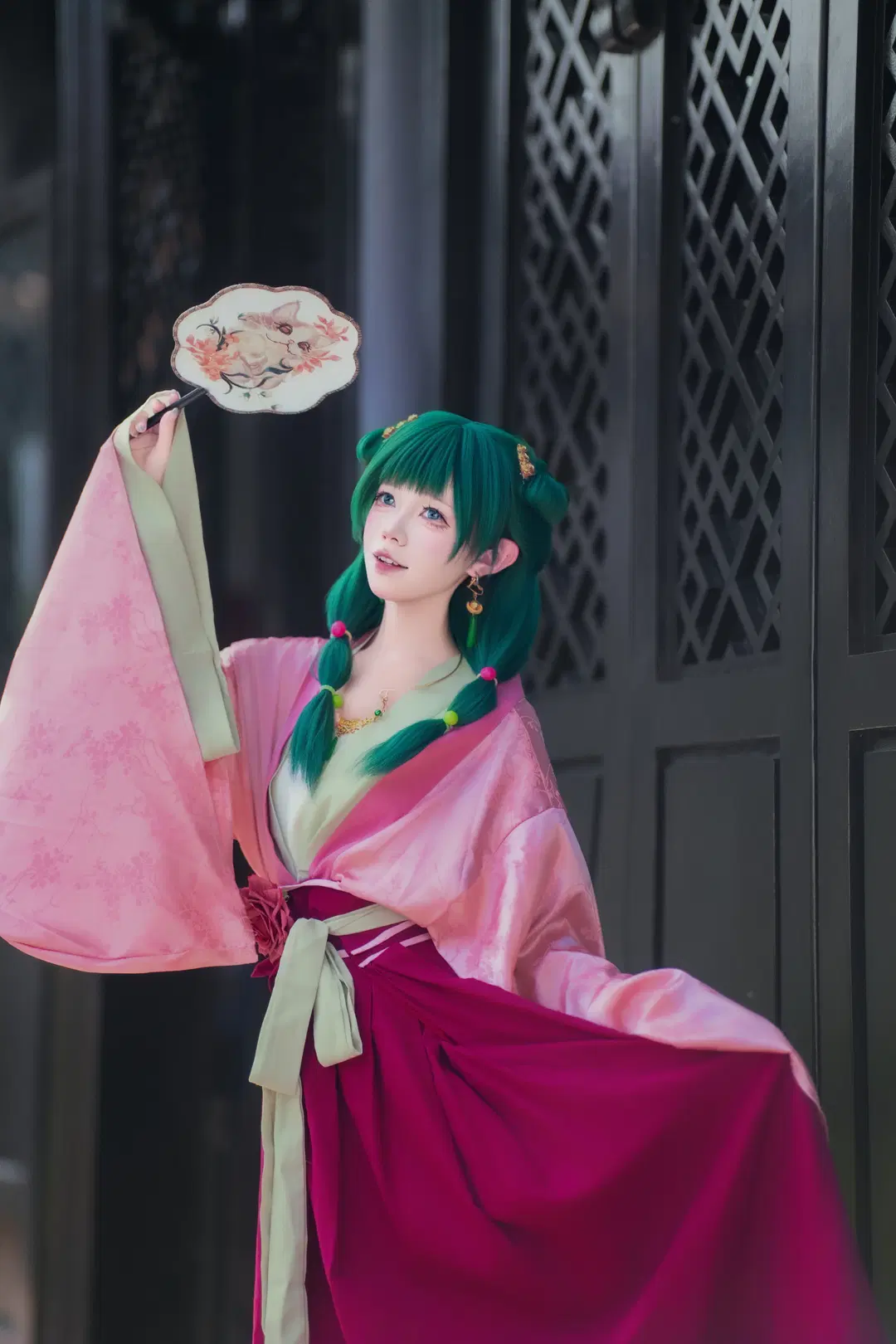 【貓貓cos】藥屋少女的綠髮小藥師，團扇與古風裙襬的碰撞 - Yui - 第7張