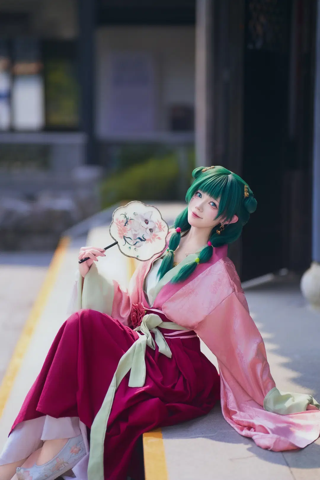 【貓貓cos】藥屋少女的綠髮小藥師，團扇與古風裙襬的碰撞 - Yui - 第8張
