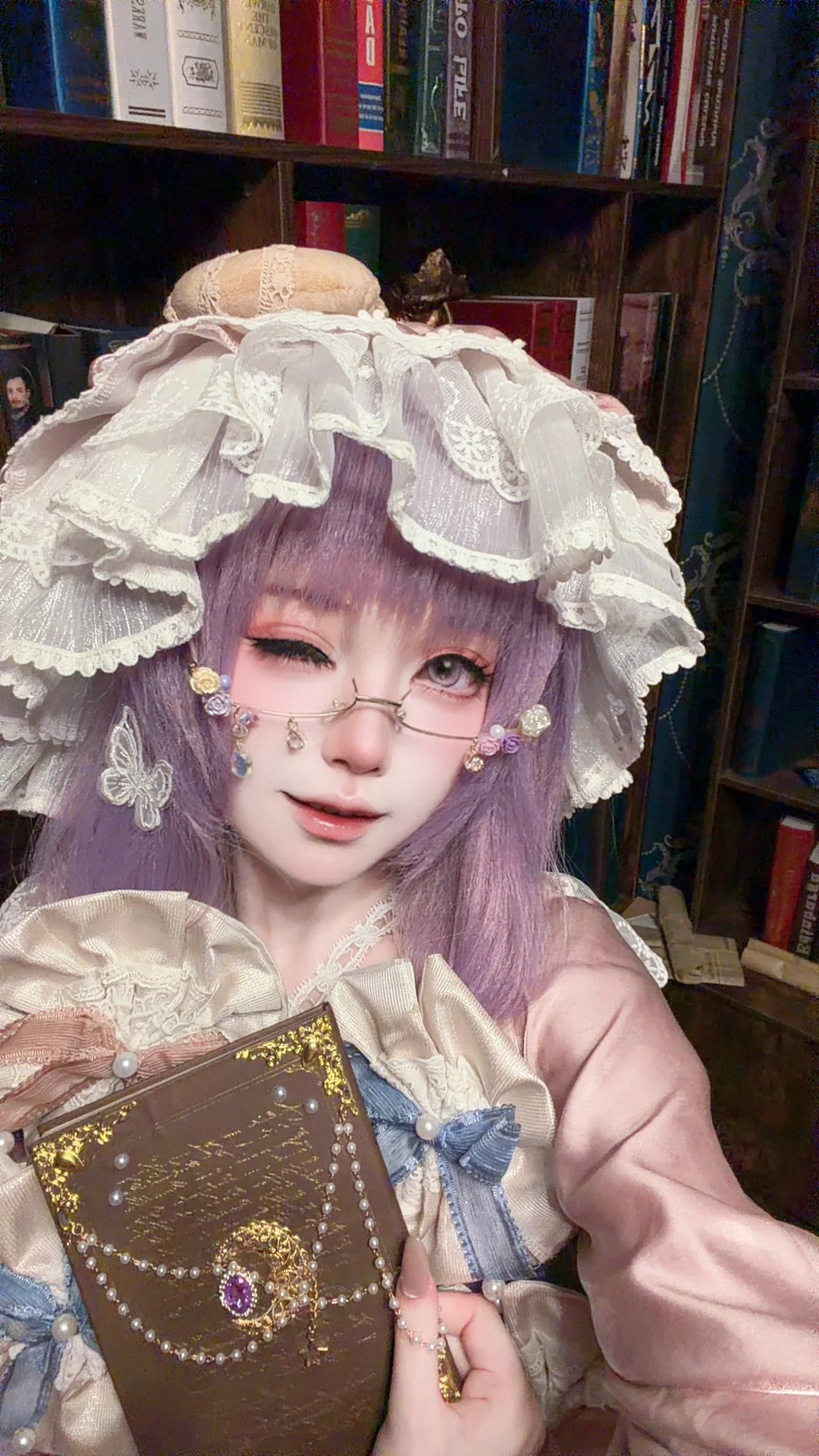 东方project, 帕秋莉cos, 东方二设, 洛丽塔洋装, 魔法书道具