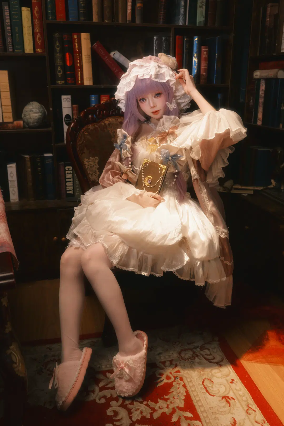东方project, 帕秋莉cos, 白丝袜, 避世的魔女, 姆q
