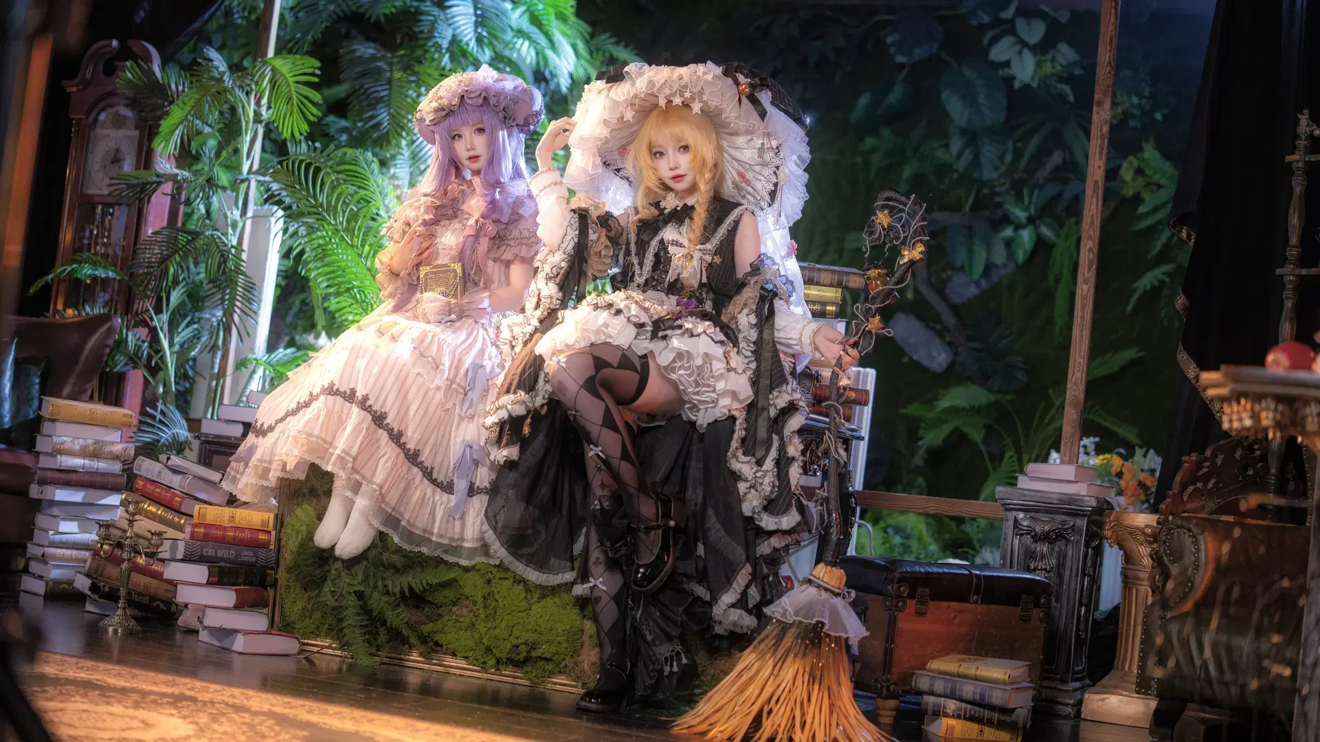 【雾雨魔理沙cos/帕秋莉cos】东方Project 哥特与甜美的洛丽塔双子 - 另一个岁岁 - 第2张