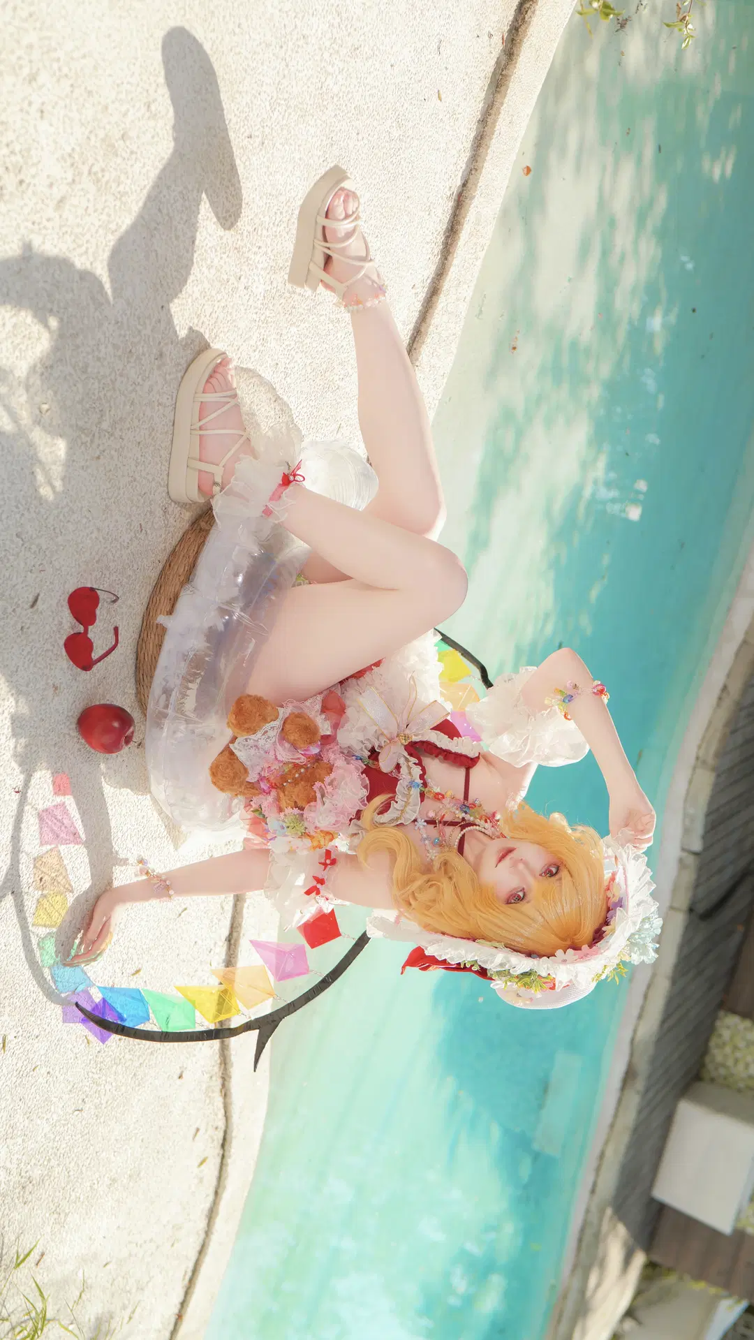 东方Project, 洛丽塔, 泳装cos, 芙兰朵露cos, 夏日泳池