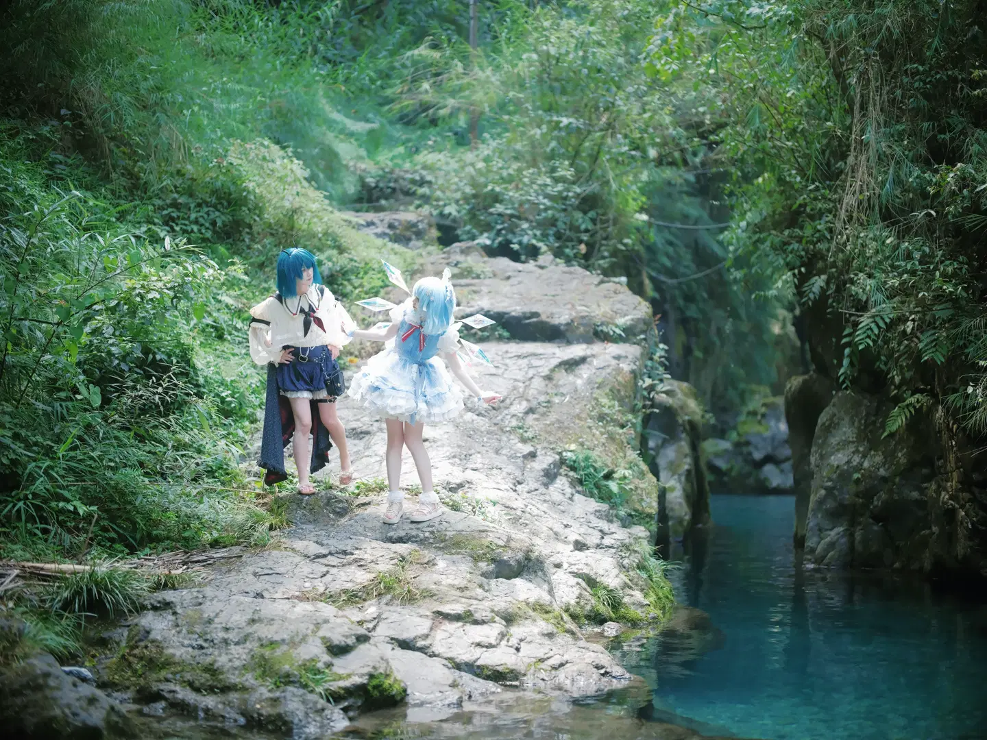 【チルノコスプレ】東方Project東方二次設定 渓谷に舞う氷精と蛍火 - 另一个岁岁 - 2枚目