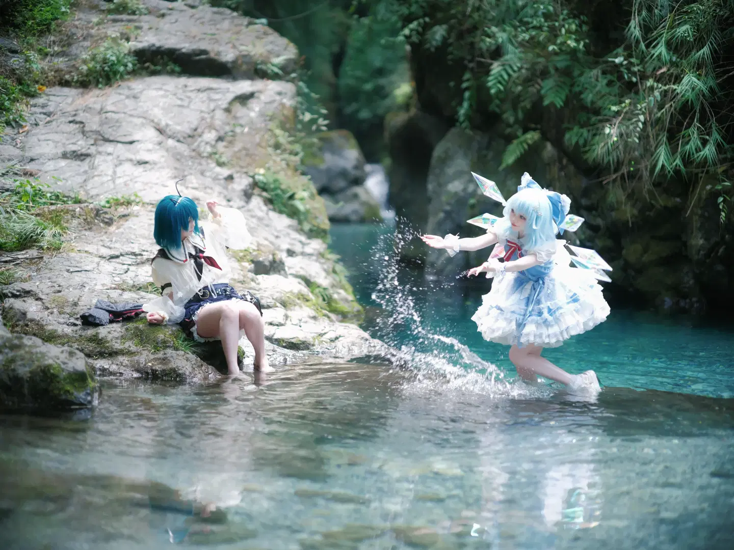 【チルノコスプレ】東方Project東方二次設定 渓谷に舞う氷精と蛍火 - 另一个岁岁 - 3枚目