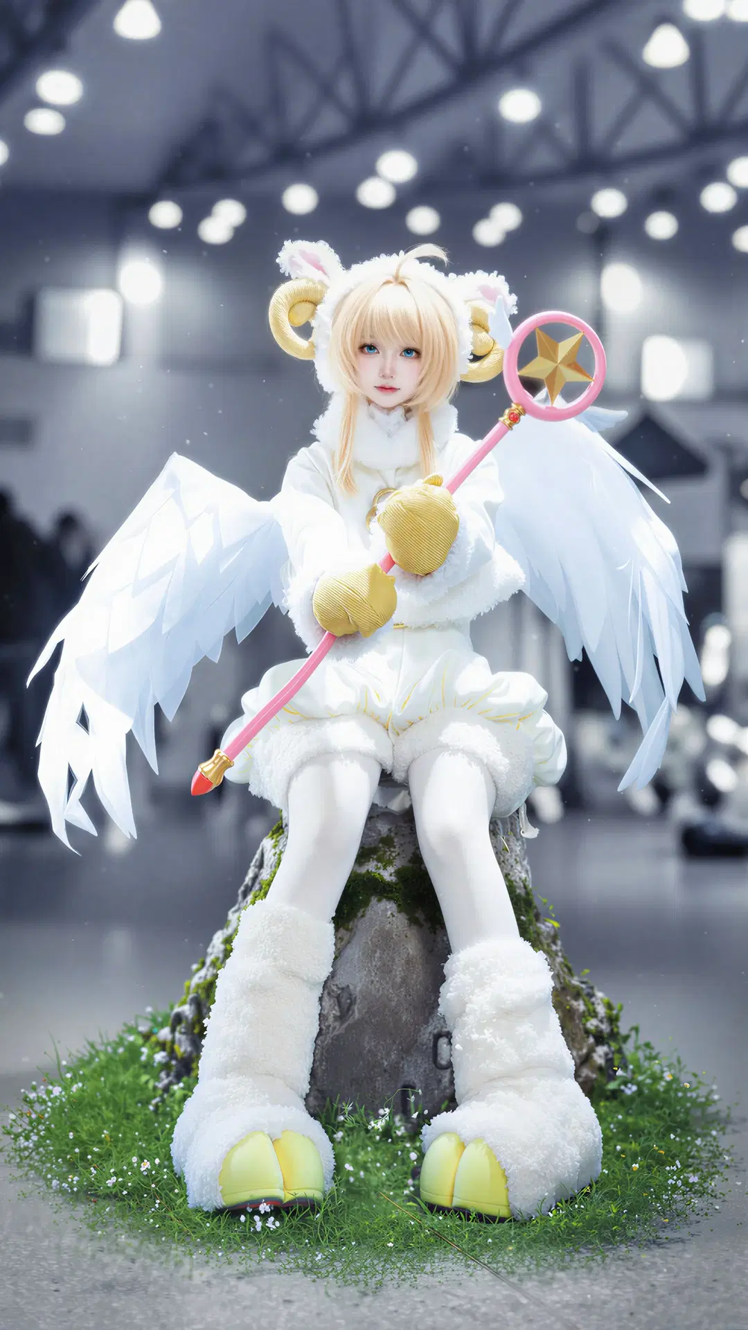 cosplay, 小樱cos, 魔卡少女樱, 白丝, 绵绵小羊羔
