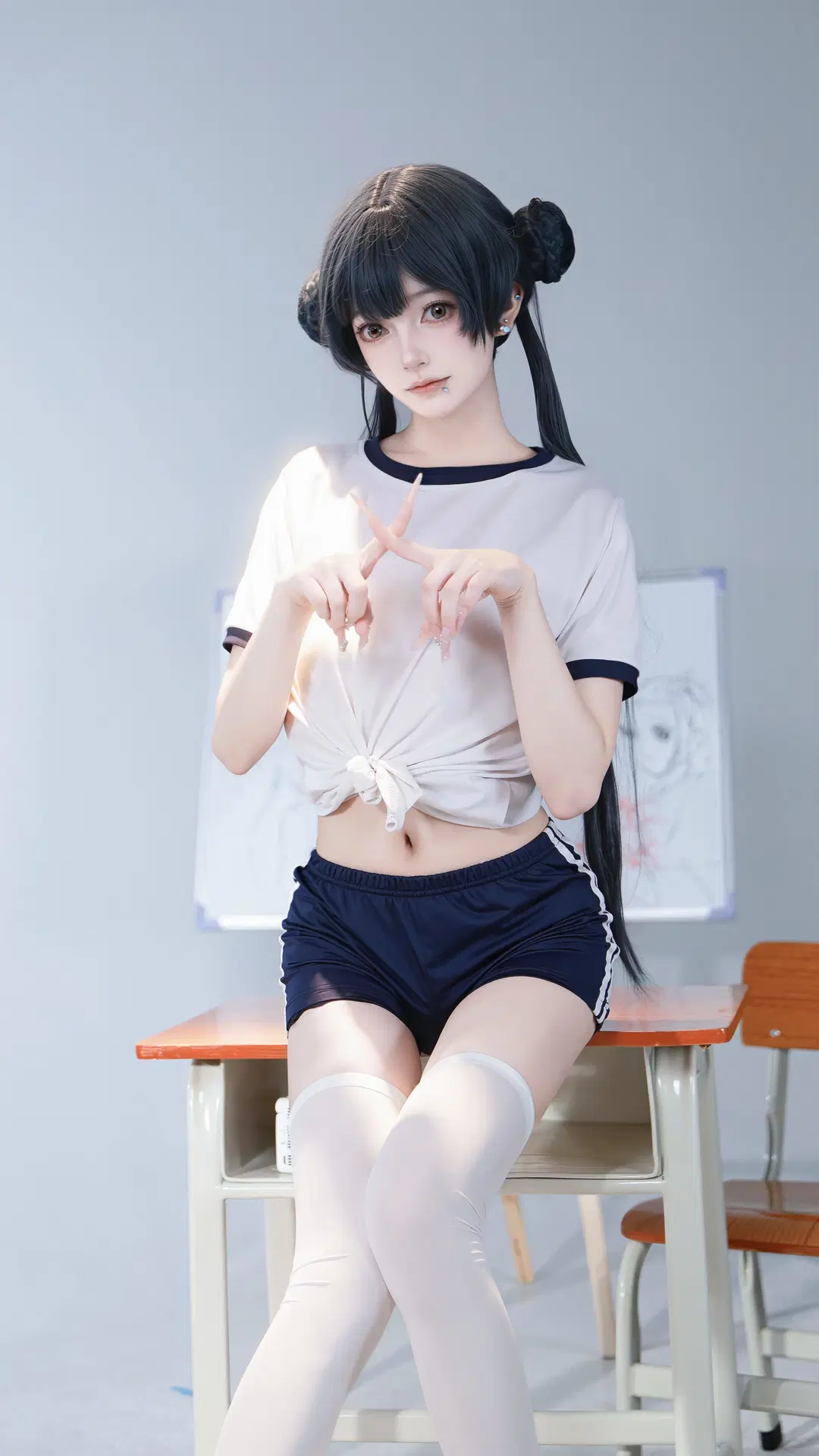 【妃咲cos】蔚蓝档案体操服白丝造型分享 - 望眠 - 第2张
