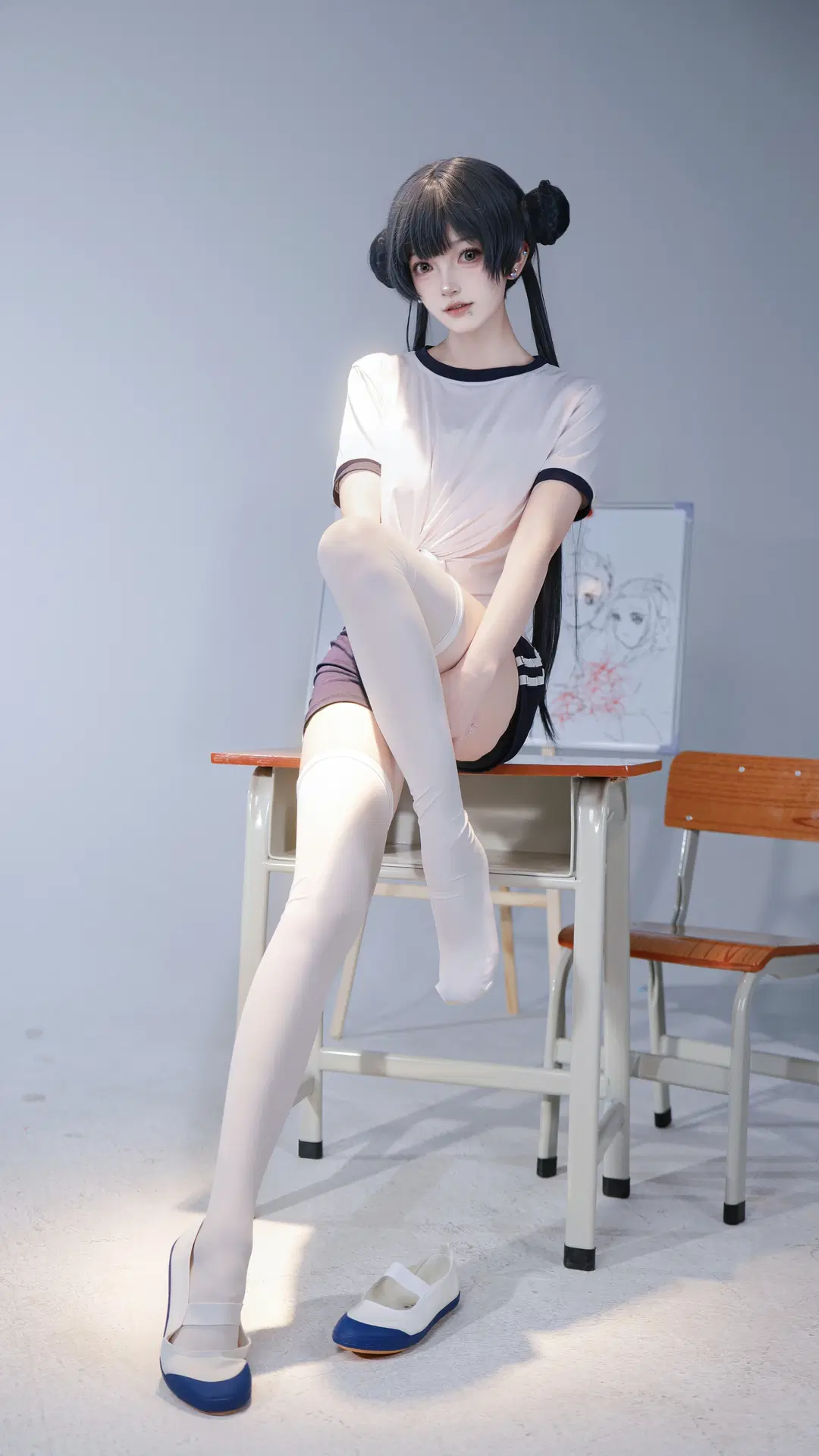 【妃咲cos】蔚蓝档案体操服白丝造型分享 - 望眠 - 第3张