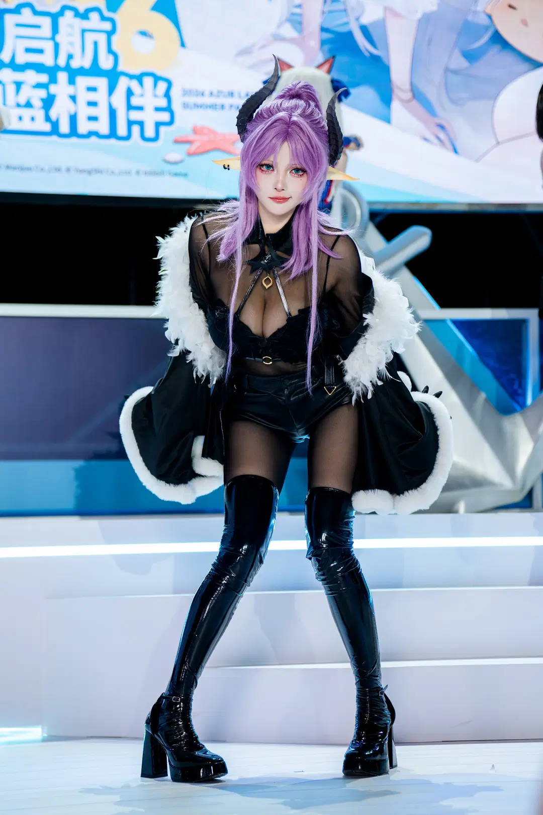 Azur Lane, Onee-san / Mature woman, Black stockings, Dragon girl, Max Immelmann cosplay