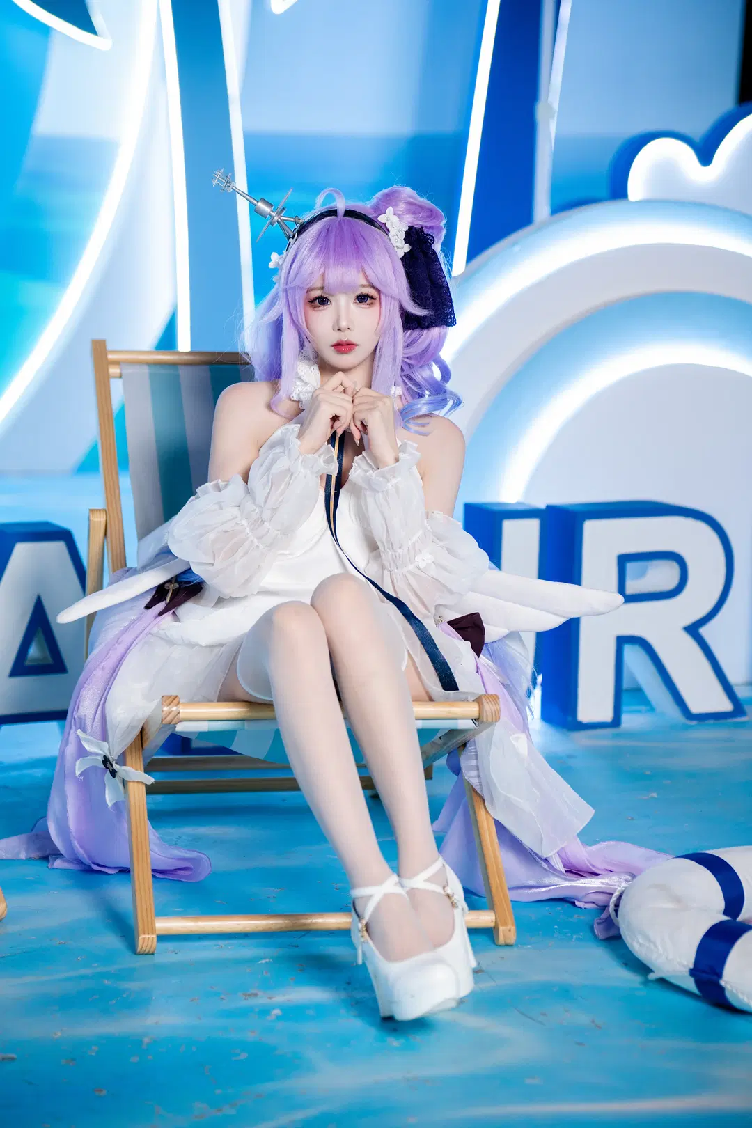 碧蓝航线, 二次元cosplay, 独角兽cos, 丝袜cos, 夏日清凉风