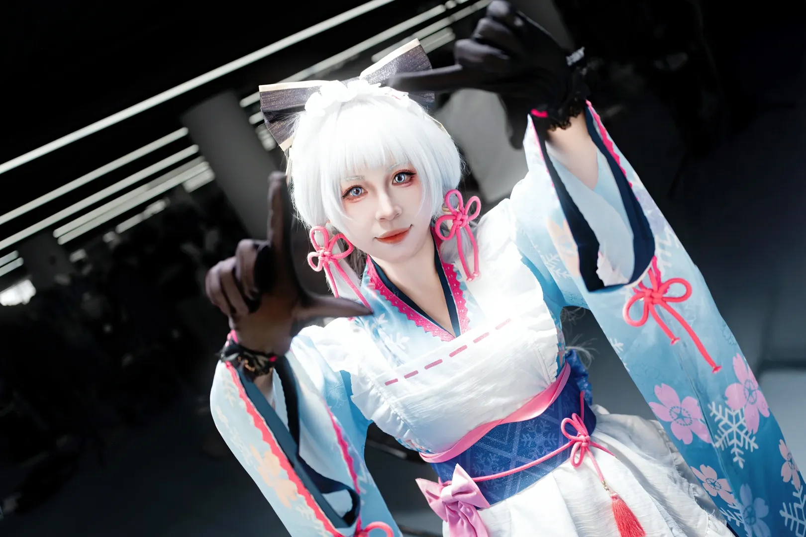 神里绫华cos, 和风服饰, 漫展摄影, cosplay场照, 长腿 - 第3张