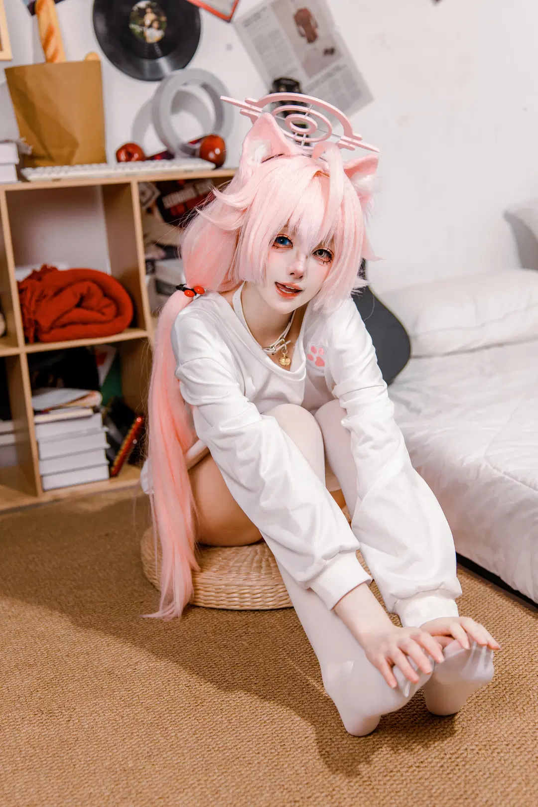 【小鳥遊星野cos】蔚藍檔案的慵懶貓貓，今日份賣萌達成 - 大饼（ijoy场照可约） - 第3張
