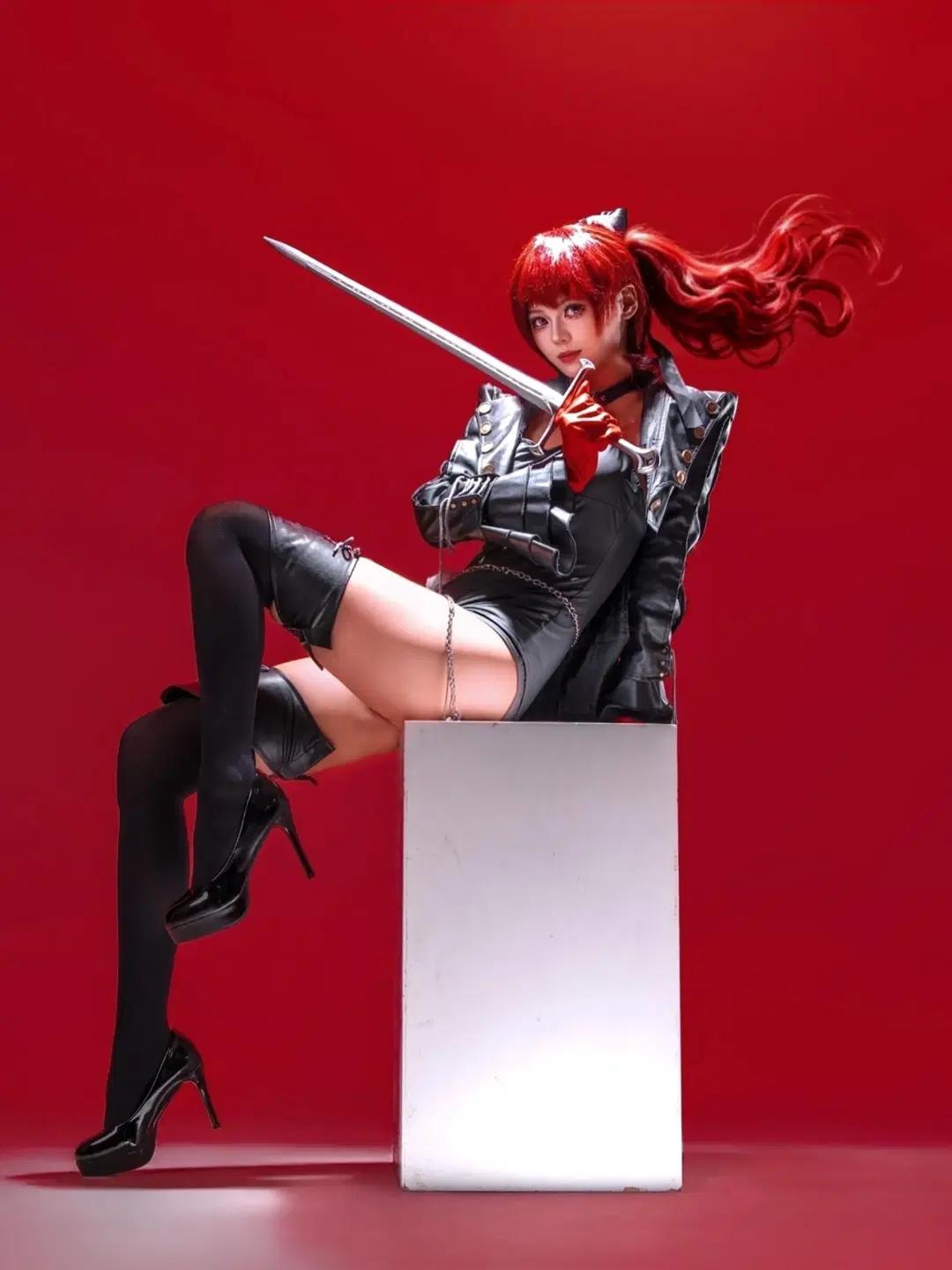 [Yoshizawa Kasumi cosplay] P5R underclassman's crimson visual impact by 大饼（ijoy场照可约） - Image 2