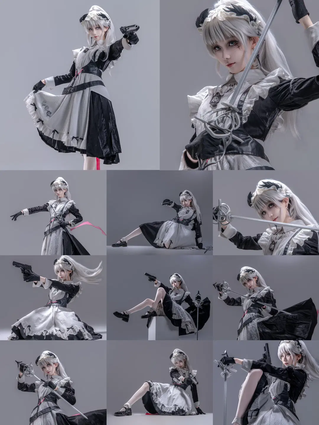 [Irene cosplay] Arknights Combat maid pose reference by 大饼（ijoy场照可约） - Image 3