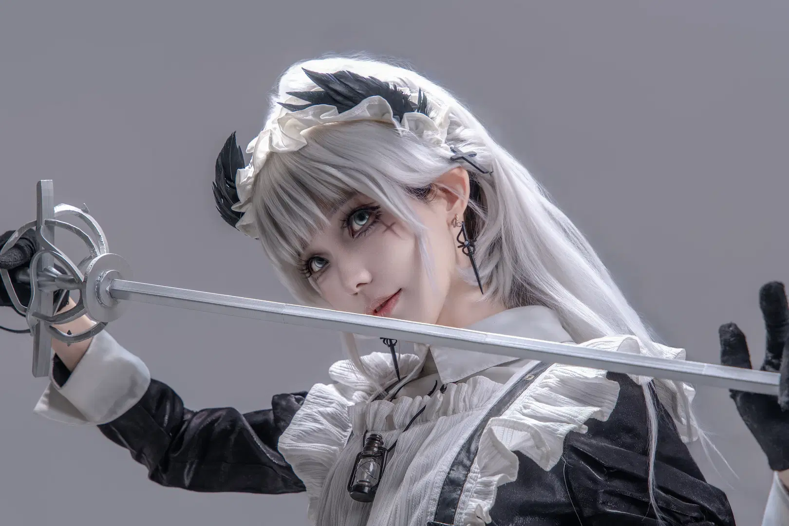 [Irene cosplay] Arknights Combat maid pose reference by 大饼（ijoy场照可约） - Image 9