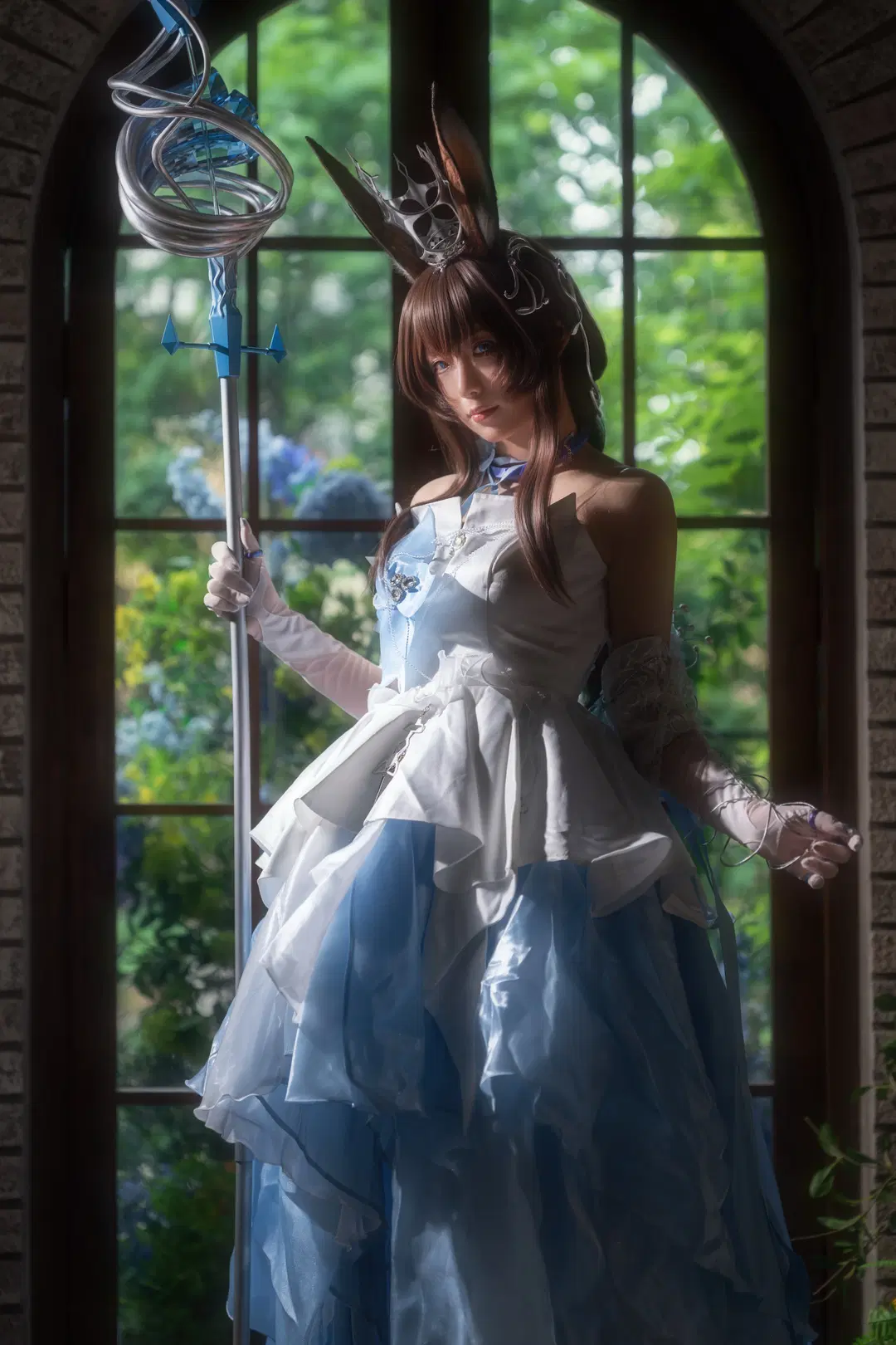 Arknights, Ambience Synesthesia, Amiya cosplay, Elf ears, Fantasy style photography