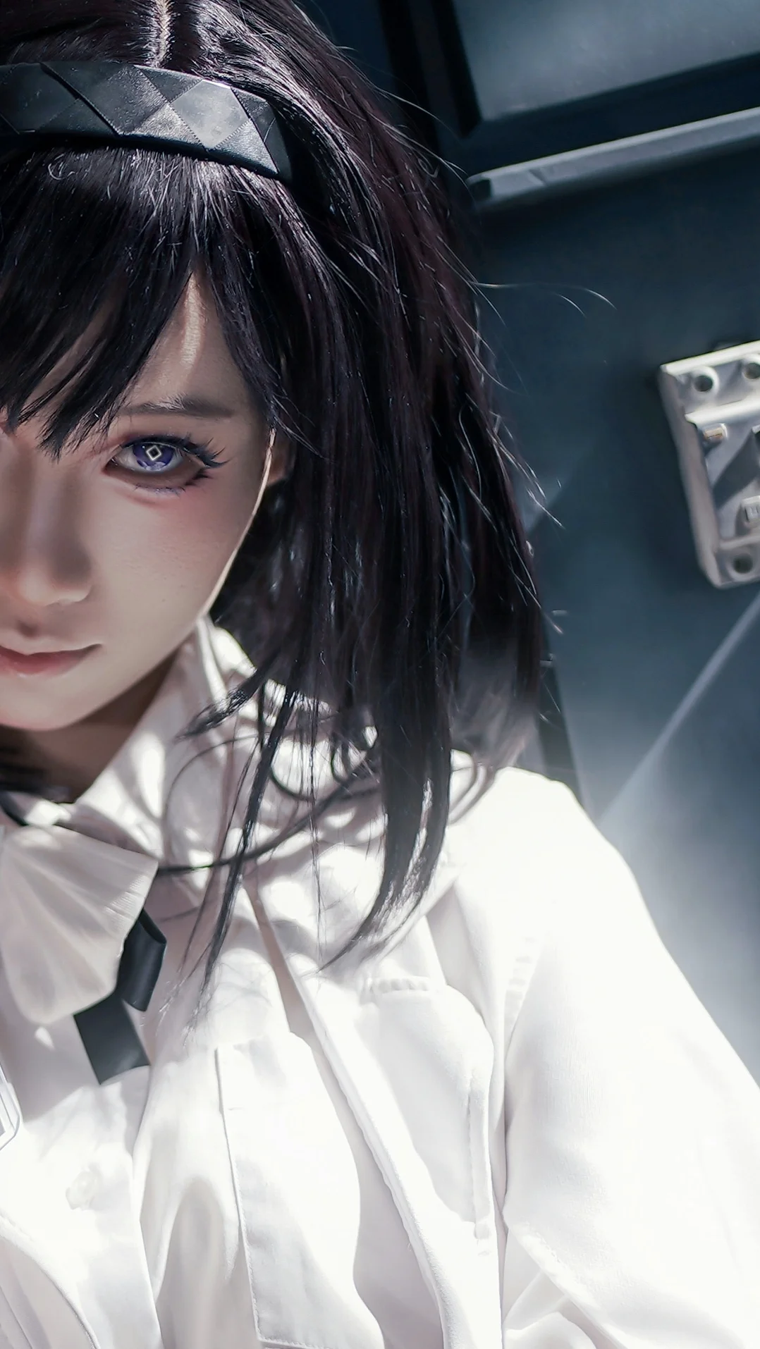 二次元cosplay, 明日方舟, 普瑞赛斯cos, 明日方舟雪山降临1101, 眼睛特写