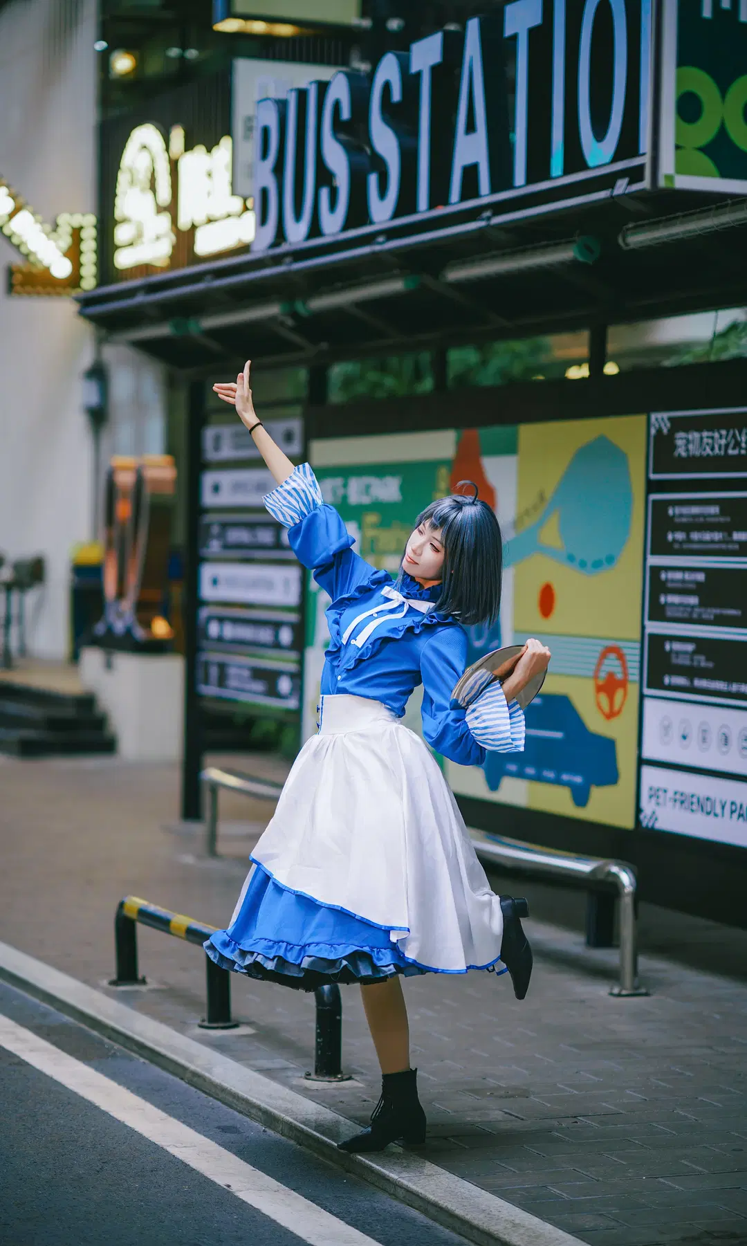 Arknights, Blue and white uniform, La Pluma cosplay, Arknights: Unpromised Land, Convenience store cosplay