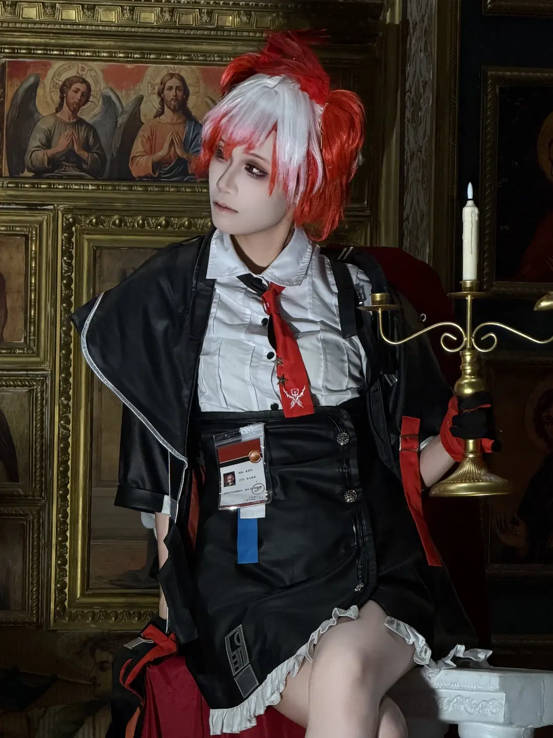 二次元cosplay, 明日方舟, 菲亚梅塔cos, 明日方舟菲亚梅塔, 红白假发