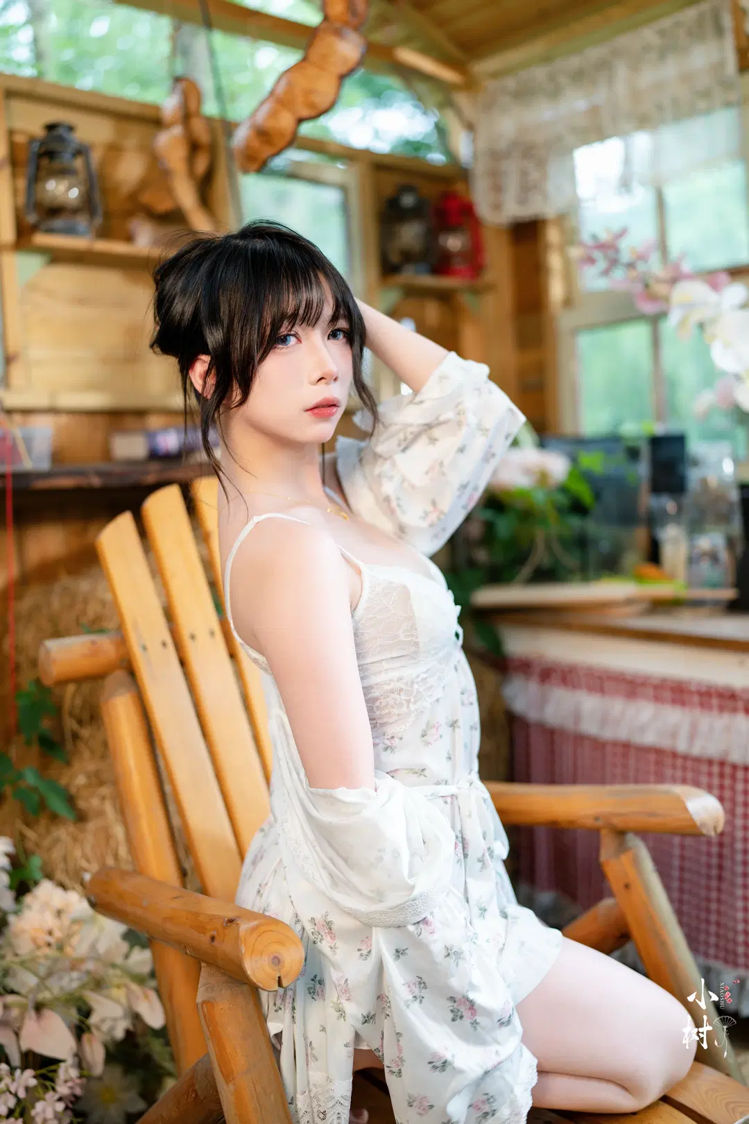 [Cinderella cosplay] White Lace Loungewear: Vintage Indoor Atmospheric Photography by 小树 - Image 8