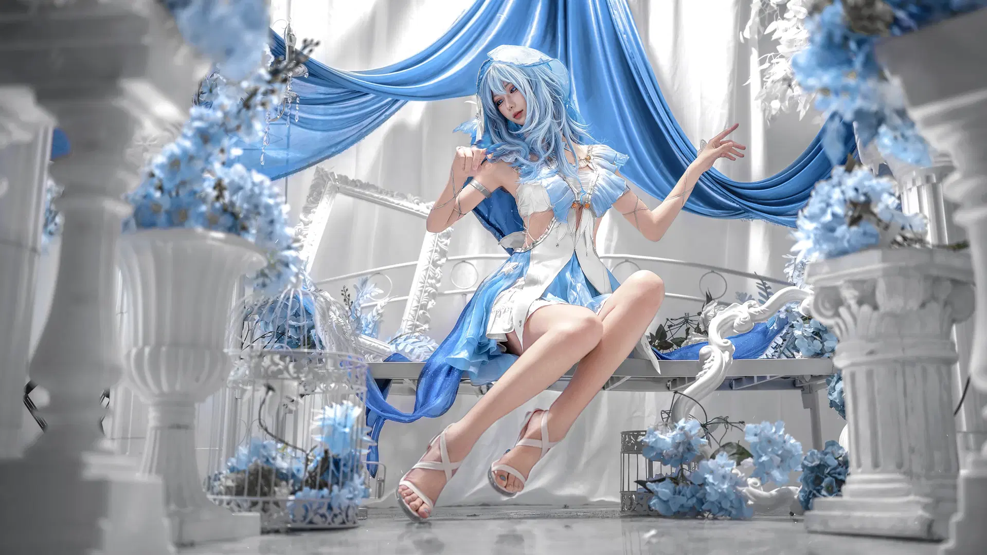 鸣潮, 守岸人cos, 场景布置, 鸣潮cos, 蓝色系cosplay
