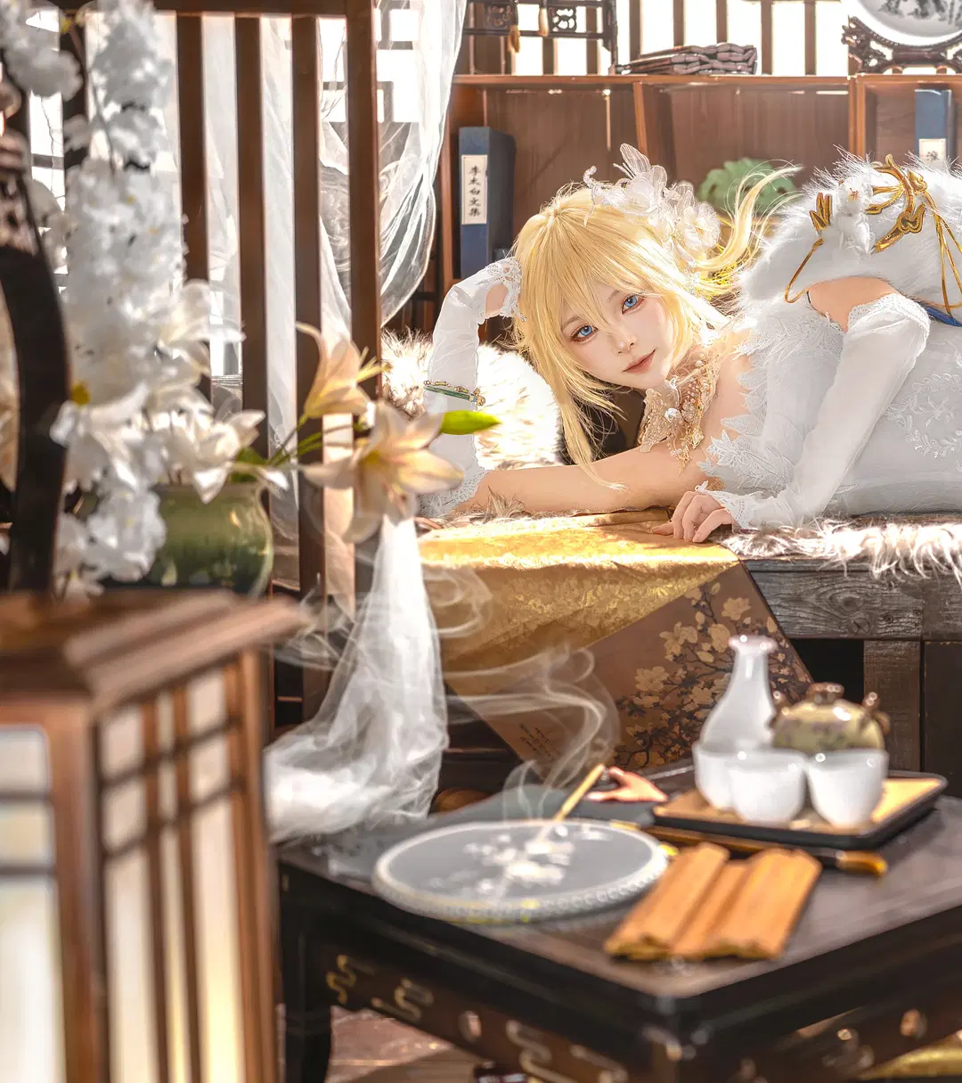 [Joan of Arc cosplay] Azur Lane: Chronicles of Joan's Pure White Gown Styling by 拾一 - Image 2