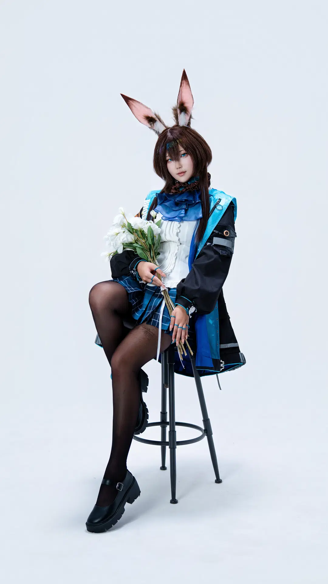 明日方舟阿米婭cos，機能風兔耳與黑絲穿搭 - 小小波罗崽 - 第4張