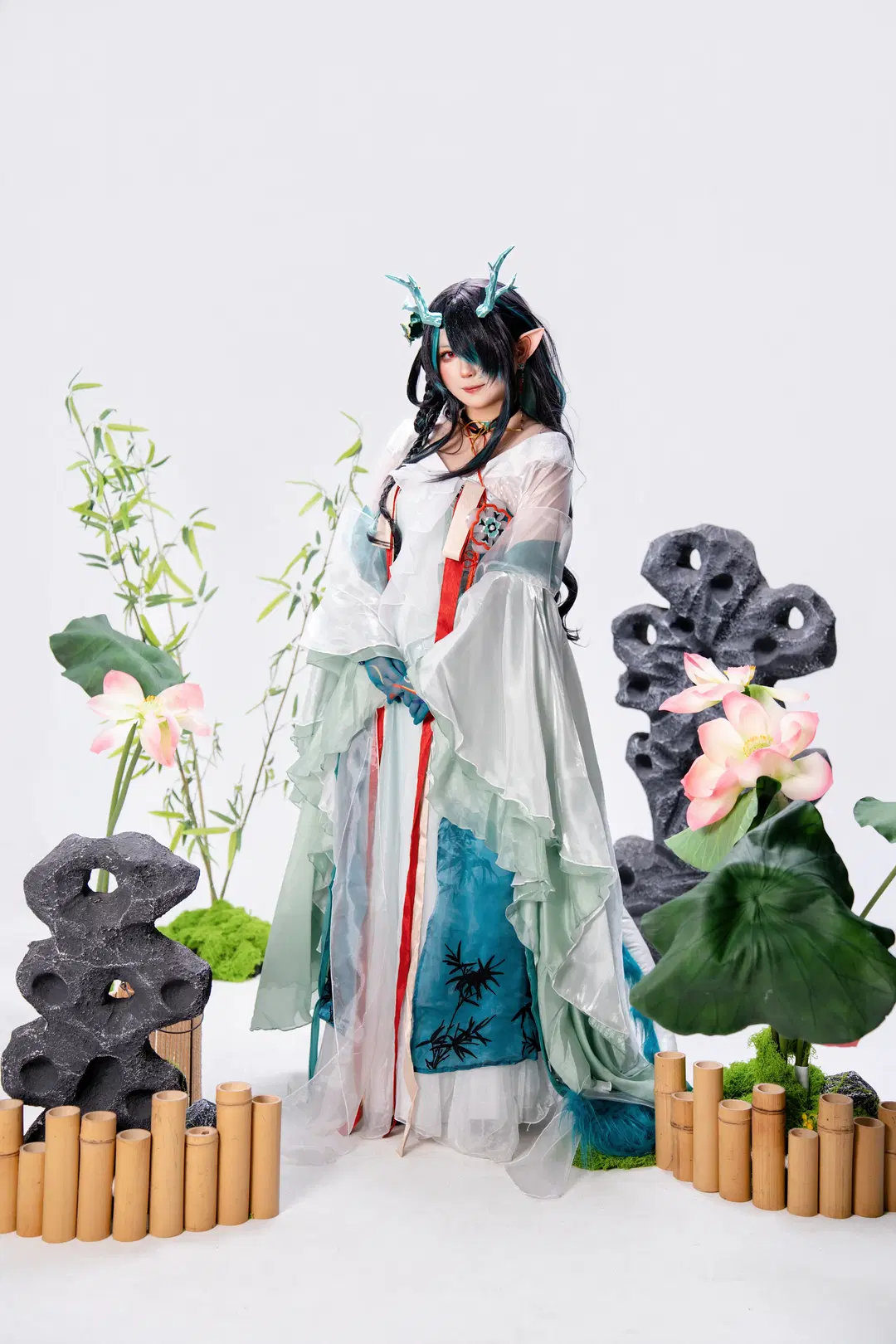 【シーコスプレ】アークナイツ シーの青玉硯、クールな水墨画と古風な景観造りの融合 - 小小波罗崽 - 2枚目