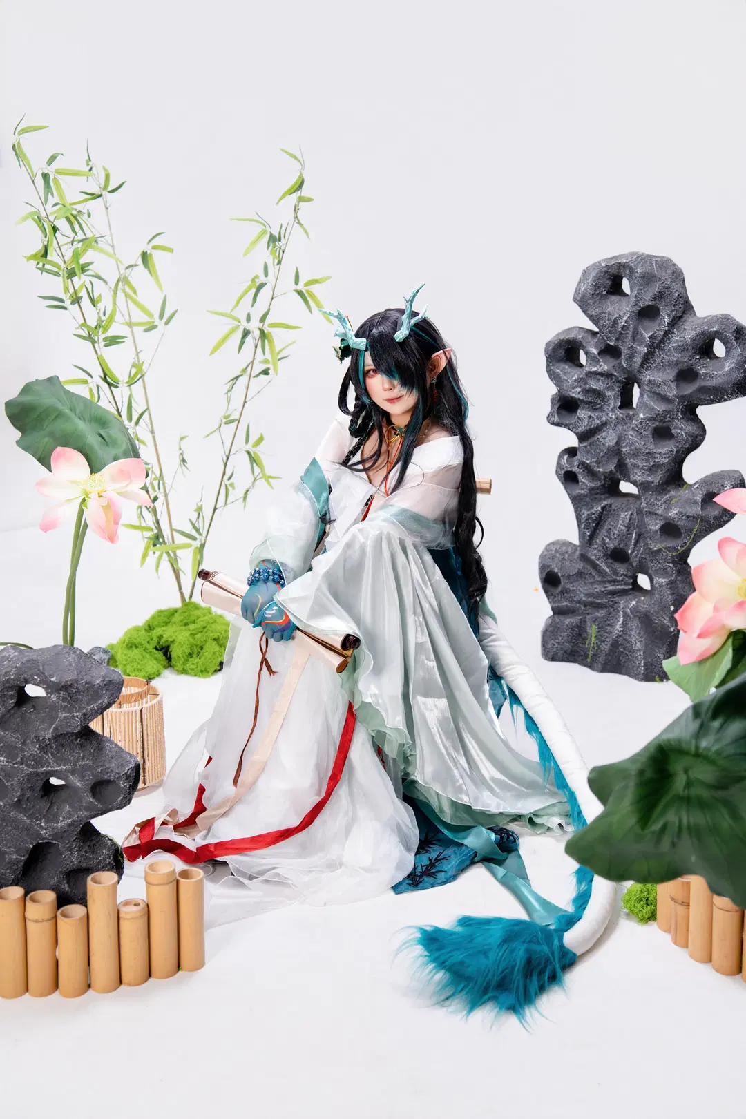 【シーコスプレ】アークナイツ シーの青玉硯、クールな水墨画と古風な景観造りの融合 - 小小波罗崽 - 5枚目