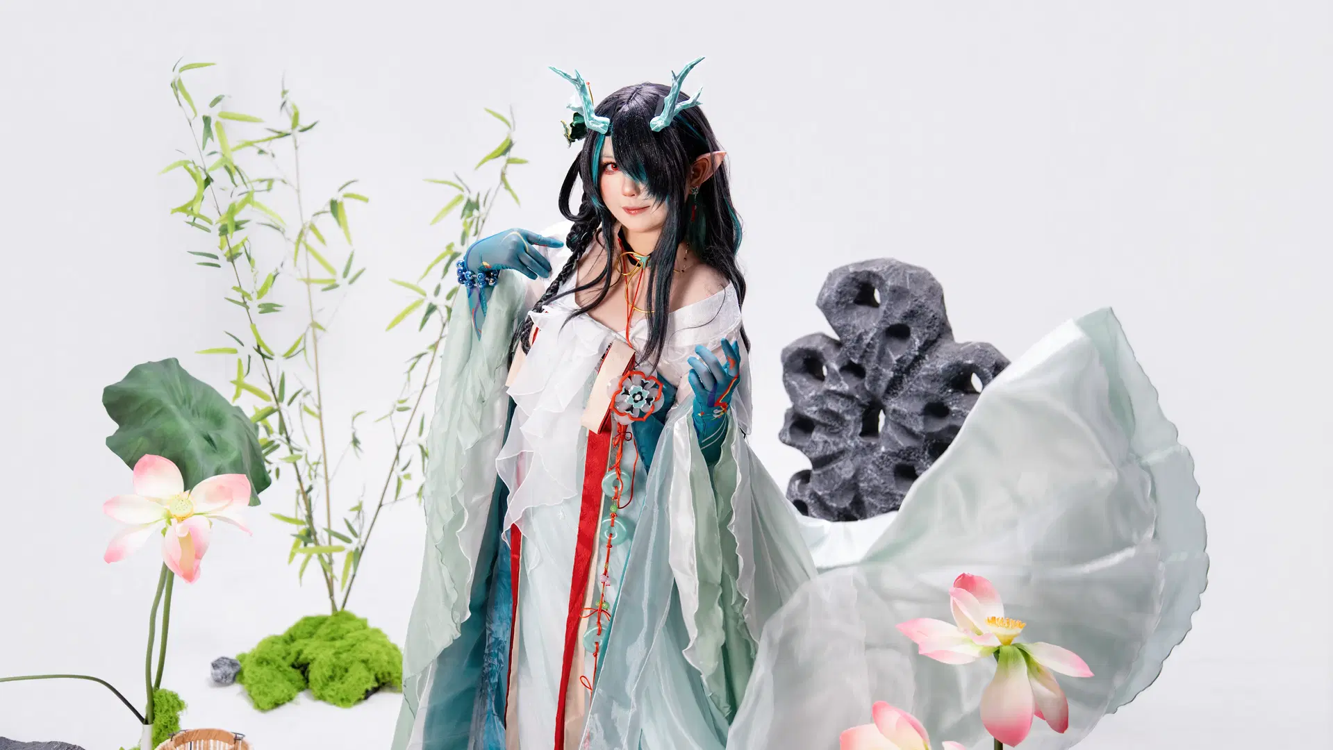 【シーコスプレ】アークナイツ シーの青玉硯、クールな水墨画と古風な景観造りの融合 - 小小波罗崽 - 6枚目