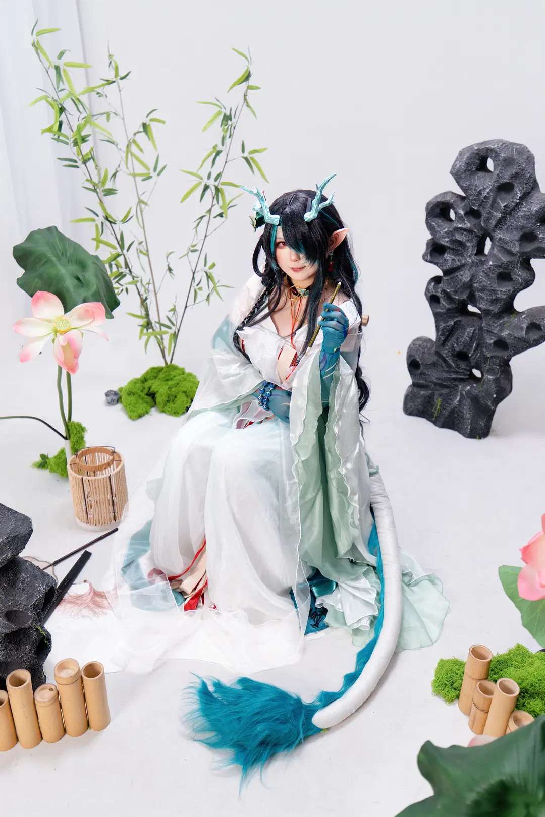 【シーコスプレ】アークナイツ シーの青玉硯、クールな水墨画と古風な景観造りの融合 - 小小波罗崽 - 7枚目
