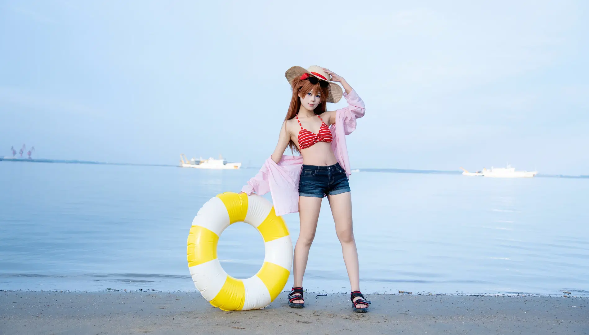 [Asuka Cosplay] Neon Genesis Evangelion seaside summer location shoot by 小小波罗崽 - Image 7